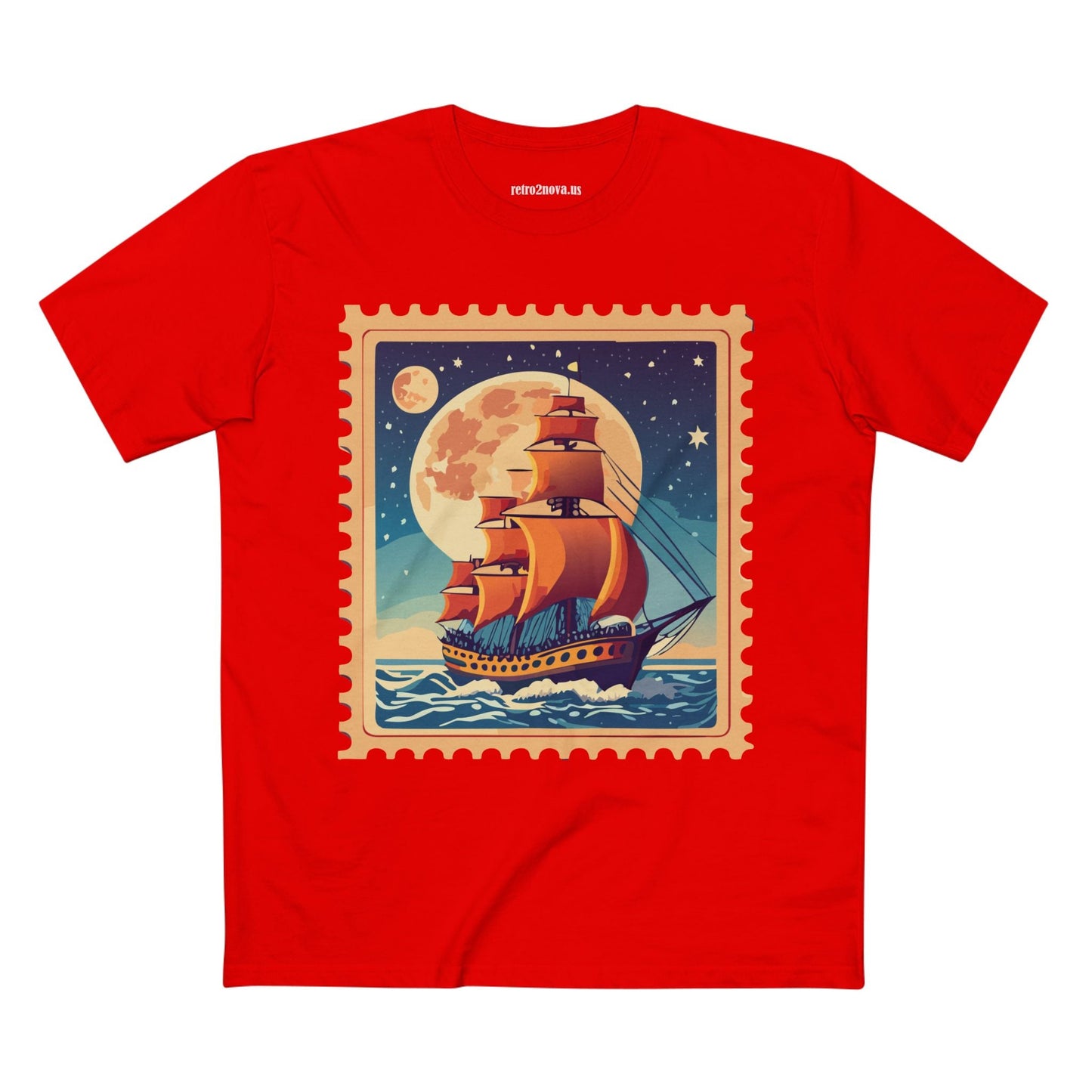 Postage Stamp Shirt Unisex Premium Cotton Tee With Original Art Design Retro2Nova