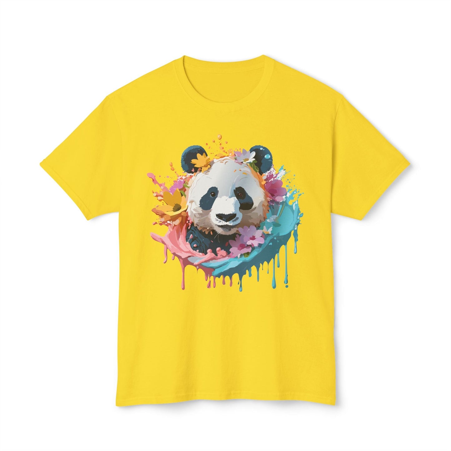 Unisex Panda T Shirt With Art Print Vintage Panda Floral Tees Panda Art Design Shirt USA Made