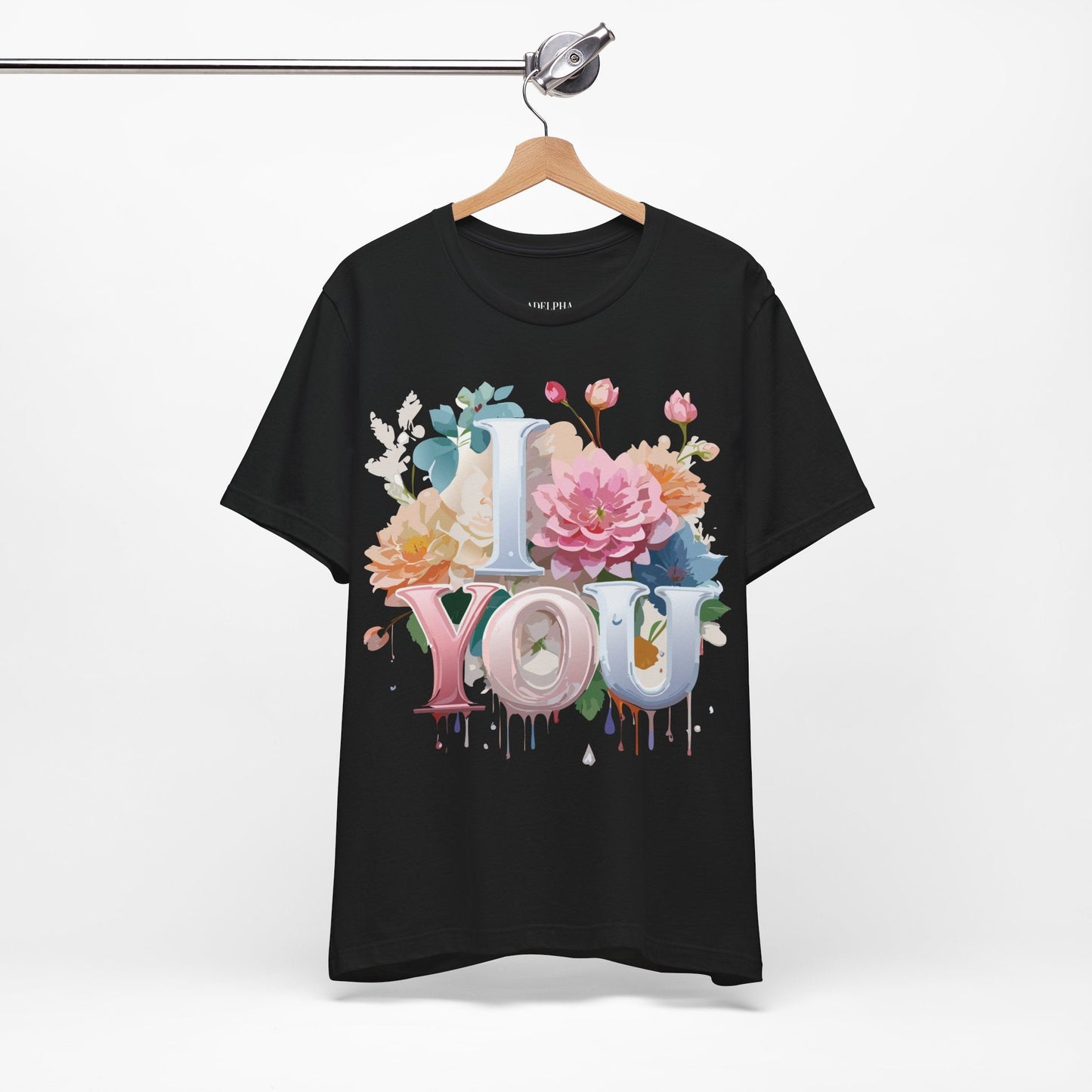 Valentine Day Graphic Unisex 100 Cotton Vintage Artwork with Love and Flower Design Tee 1