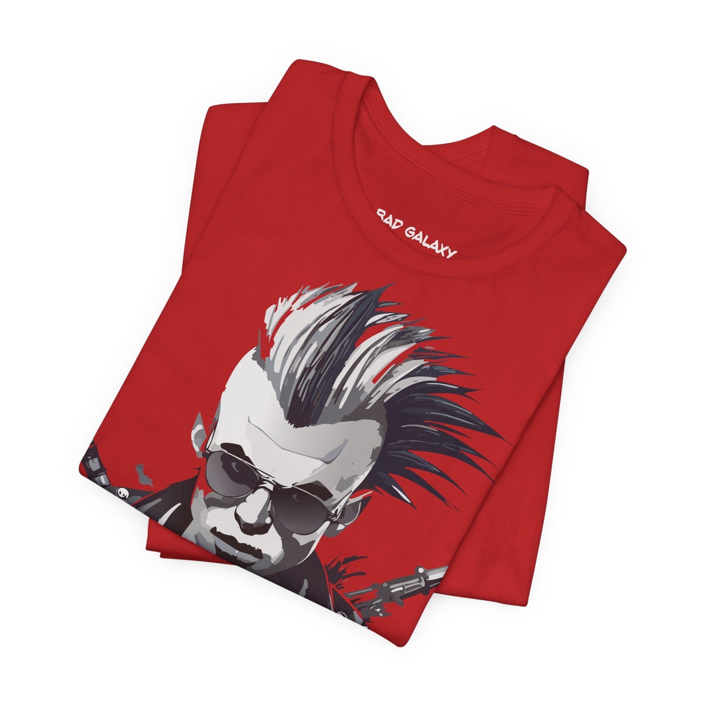 Punk Rock Tee Shirt 100 Percent Cotton Made To Order From Bad Galaxy Eco Friendly Inks USA