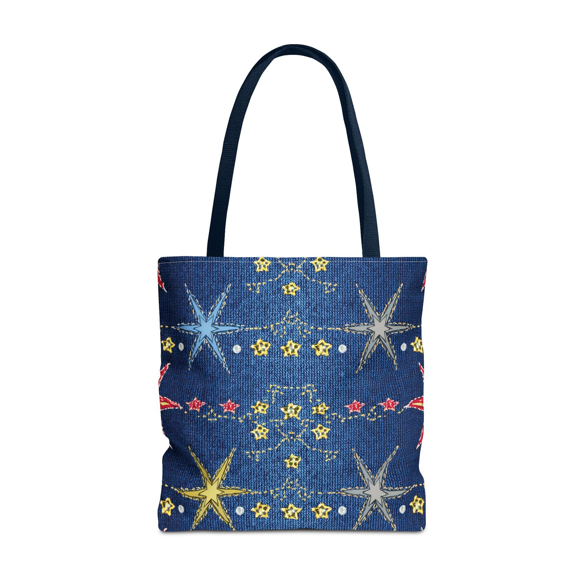 Denim Fabric Imitation Print Unisex Canvas Bag Poly Spun 3 Sizes Tote Bag 181