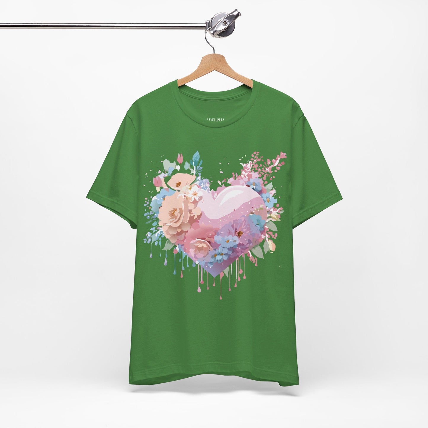 Valentine Day Graphic Unisex 100 Cotton Vintage Artwork with Love and Flower Design Tee 28
