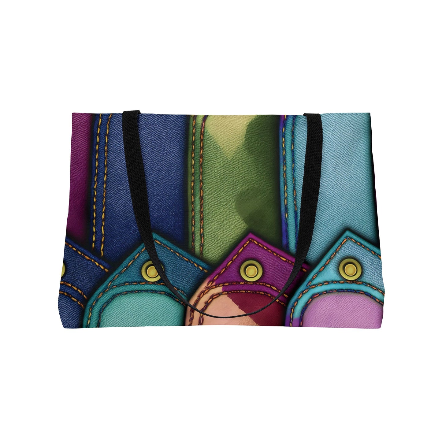 Denim Print Yoga Bag High-Quality 100% Spun Polyester 24x13 Canvas Gym Bag 47