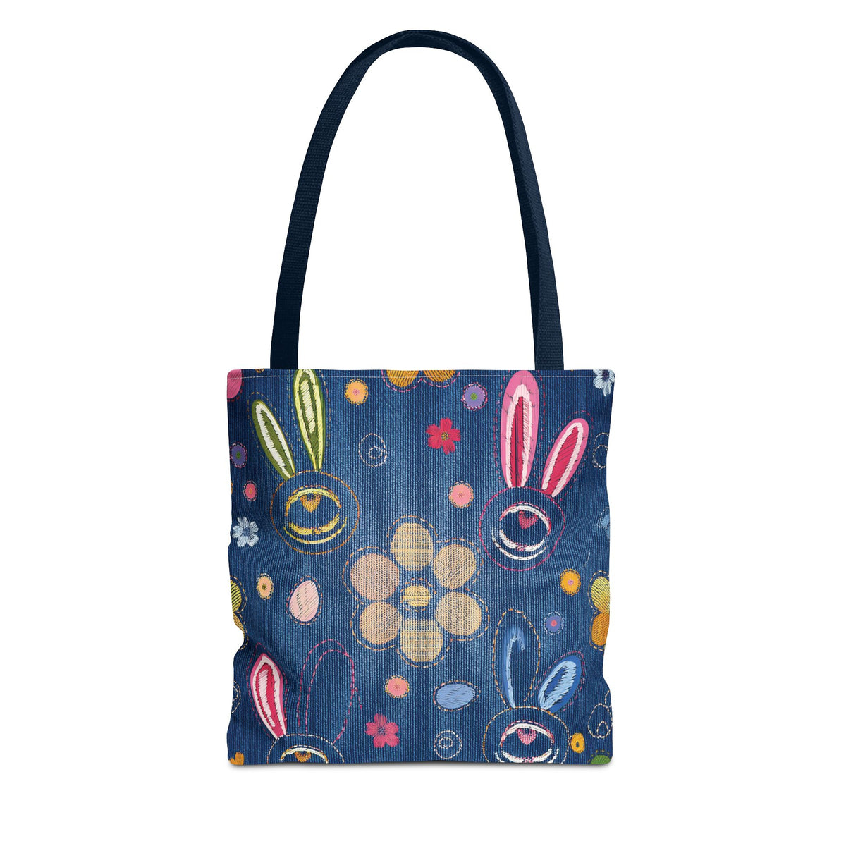 Easter Graphic Design Denim Fabric Imitation Print Unisex Canvas Bag Poly Spun 3 Sizes Tote Bag 204-9