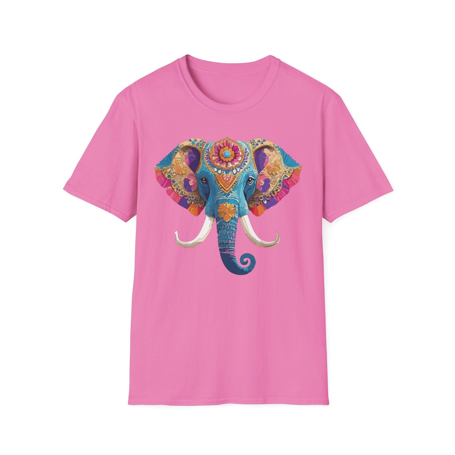 Unisex Elephant Graphic Tee Gildan Softstyle Cotton T Shirt Animal Print Comfortable Wear