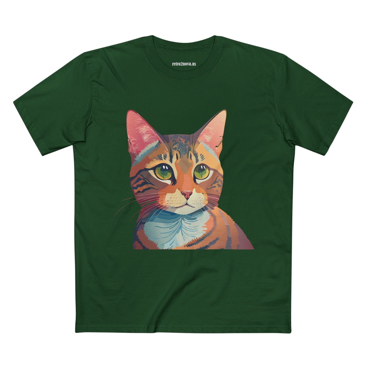 Retro2Nova Cat Art Tee Unisex Premium Cotton Shirt With Original Artwork Design Soft Breathable Comfort Everyday Wear