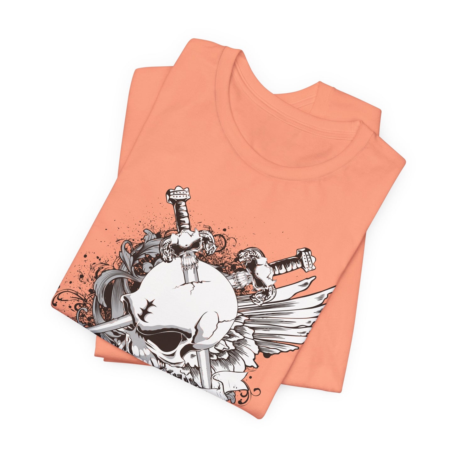 Dagger Skull Graphic Design Tee, Skull Shirt, Vintage Tees, Art Design T-Shirt, Vintage Graphic Tee, Art Shirts with Skulls