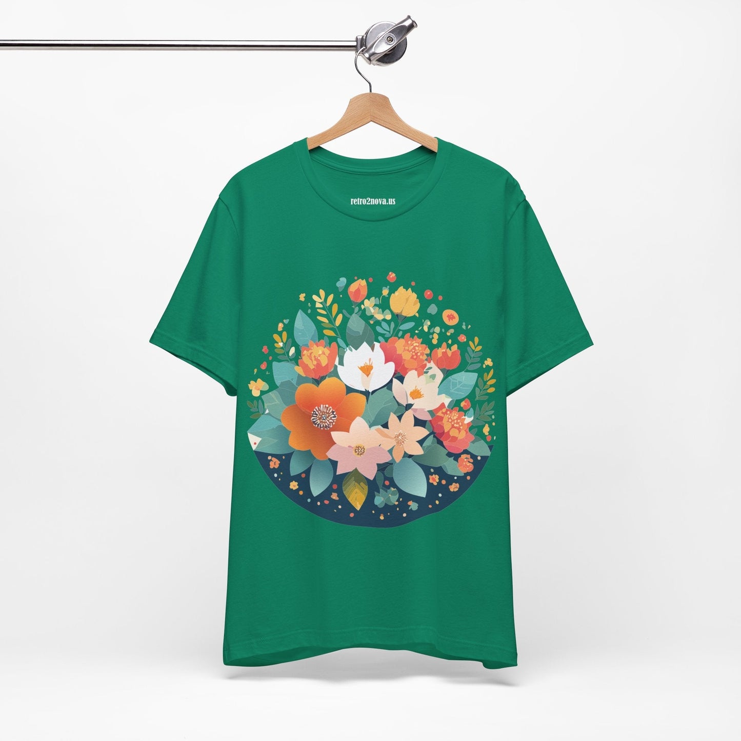 Floral Flowers Shirt Unisex Lightweight Breathable Jersey Tee Floral Pattern Short Sleeve