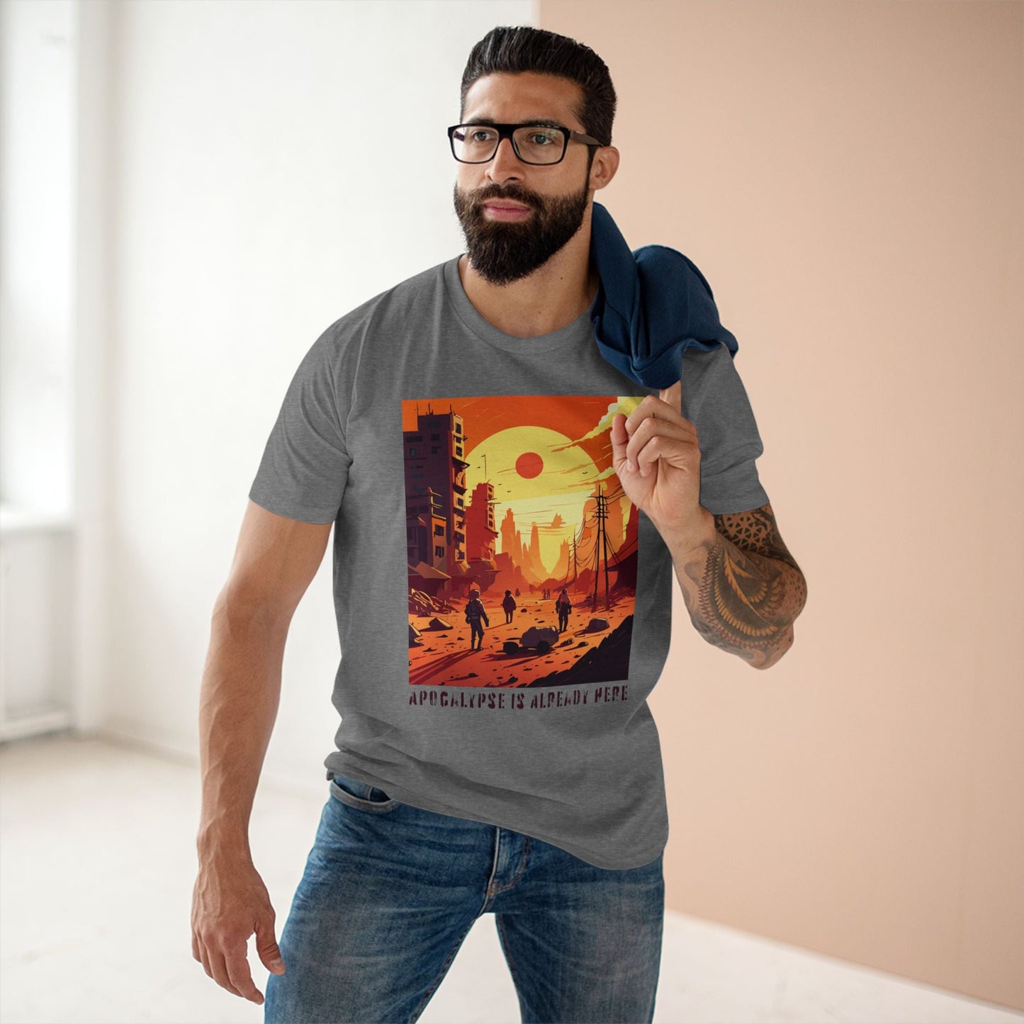 Cataclysm Doomsday Unisex Premium Cotton Tee With Original Art Design From Retro2Nova Collection