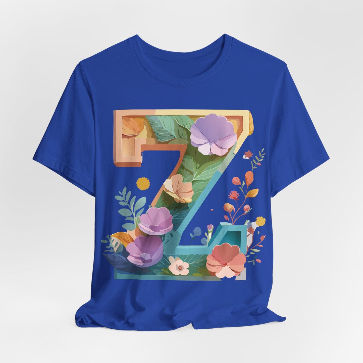 Letter Z Unisex Graphic Tee Vintage Inspired Artwork Jersey Short Sleeve