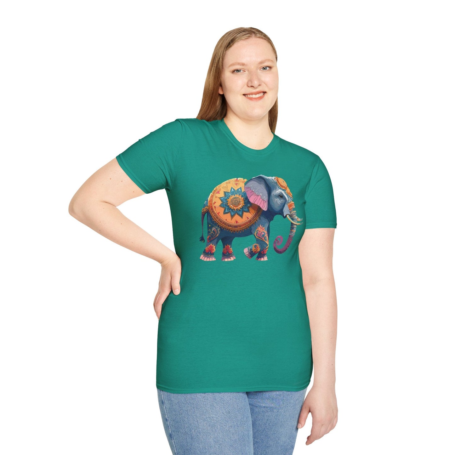 Elephant T Shirt Unisex Gildan Softstyle Tee 100 Percent Ring Spun Cotton Animal Shirt