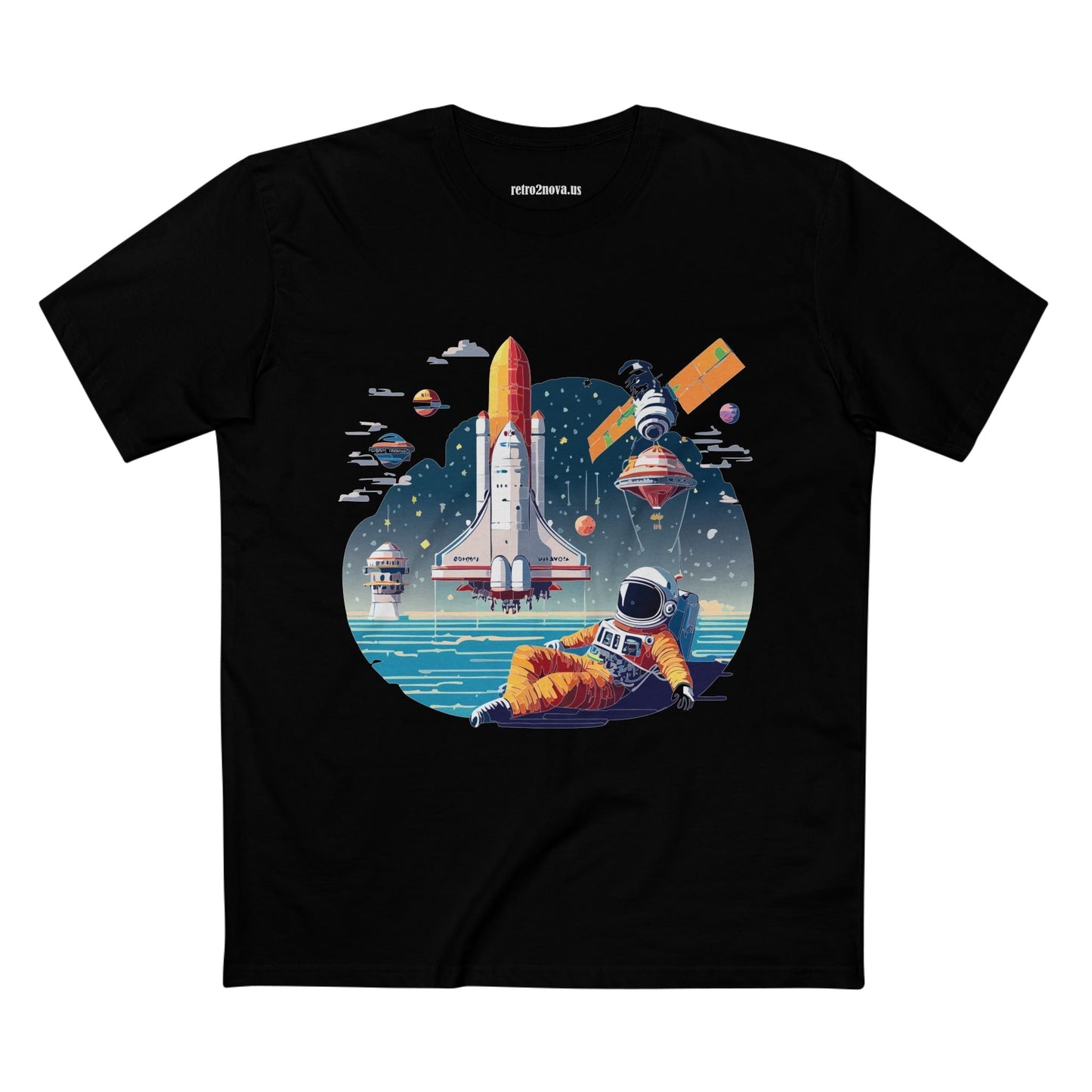 Cosmos Astronaut Shirt CS35 Unisex Premium Cotton Tee With Original Art Design Retro2Nova