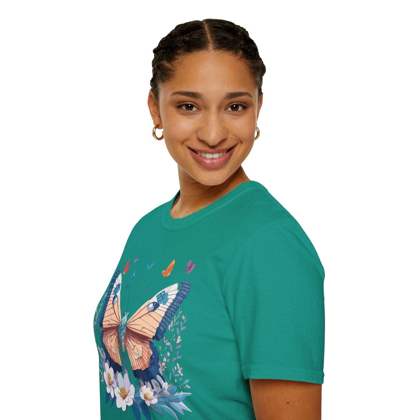Unisex Butterfly Shirt Monarch Design Gildan Softstyle 64000 Short Sleeve Tee For Men And Women
