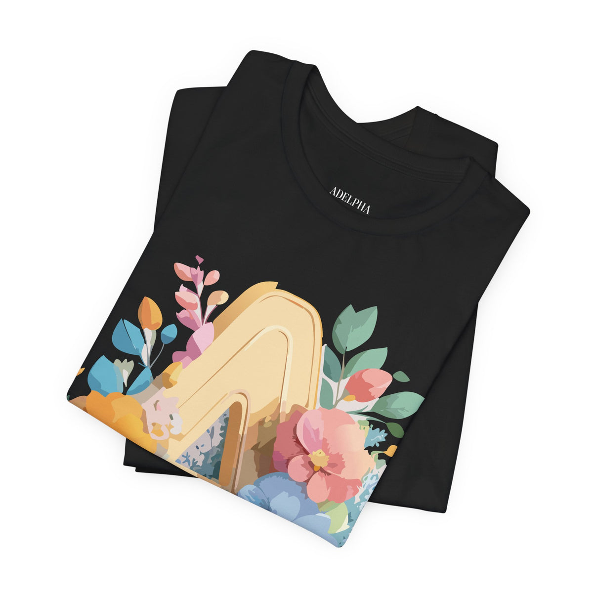 Letter A Graphic Unisex Cotton Bella+Canvas Tee with Art Letter Design