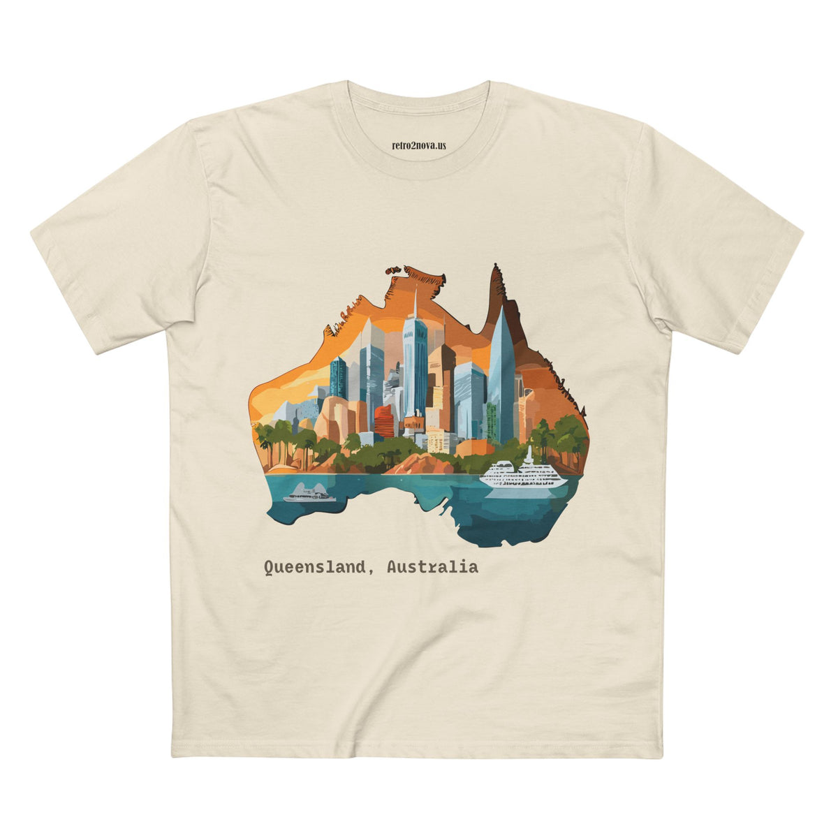 Queensland Australia skyline Tee | Australia map cityscape shirt
