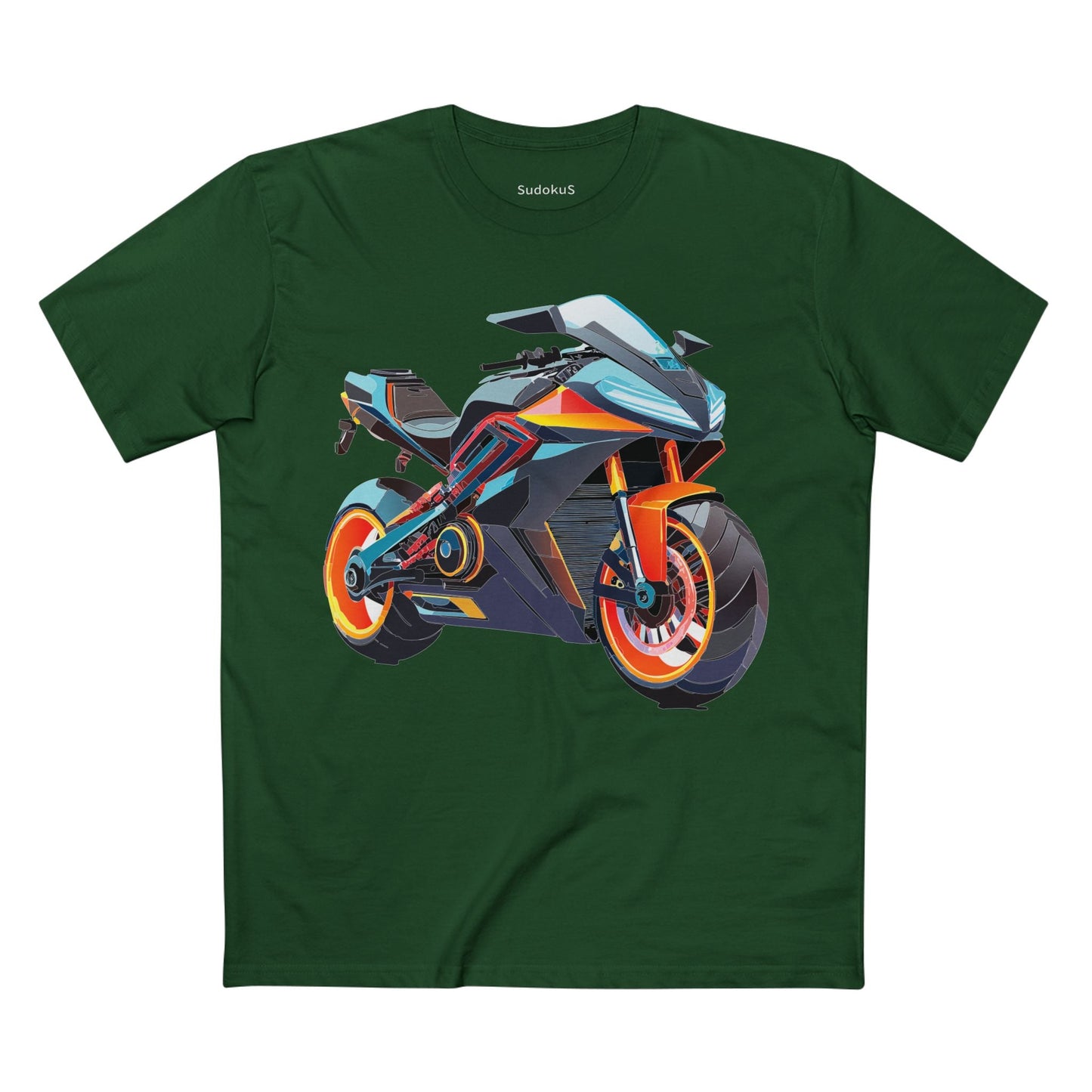Moto Bike Graphic Unisex 100 Cotton Staple Tee 28