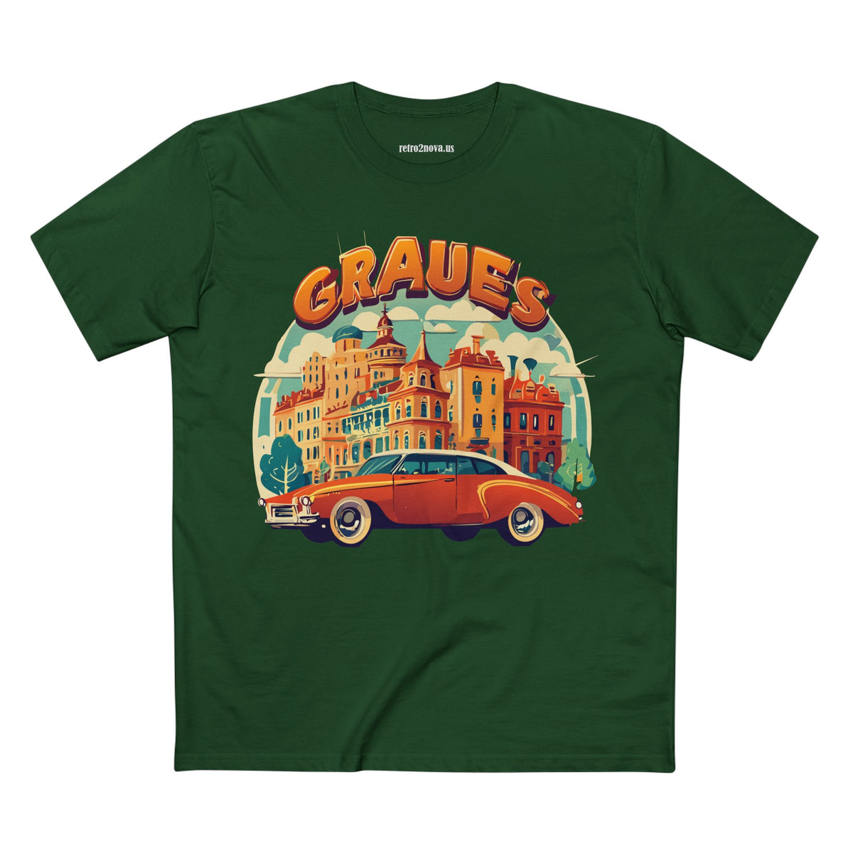 Retro Car Vintage Graphic Tee Staple Unisex 100 Cotton Tee Shirt - RC-25