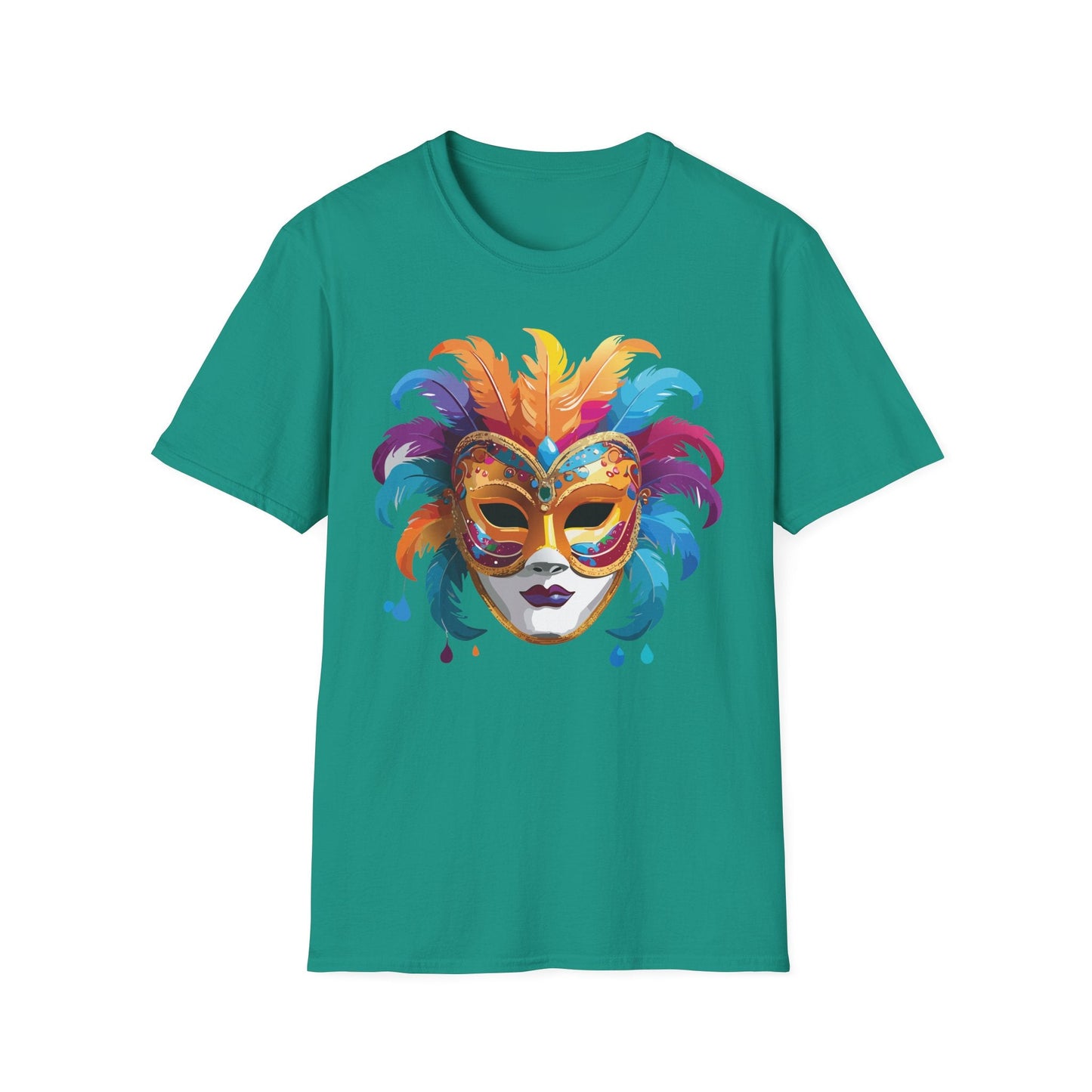 Mask Tee Shirt Unisex Masquerade Design Art Graphic Gildan Softstyle 64000 Cotton Tee