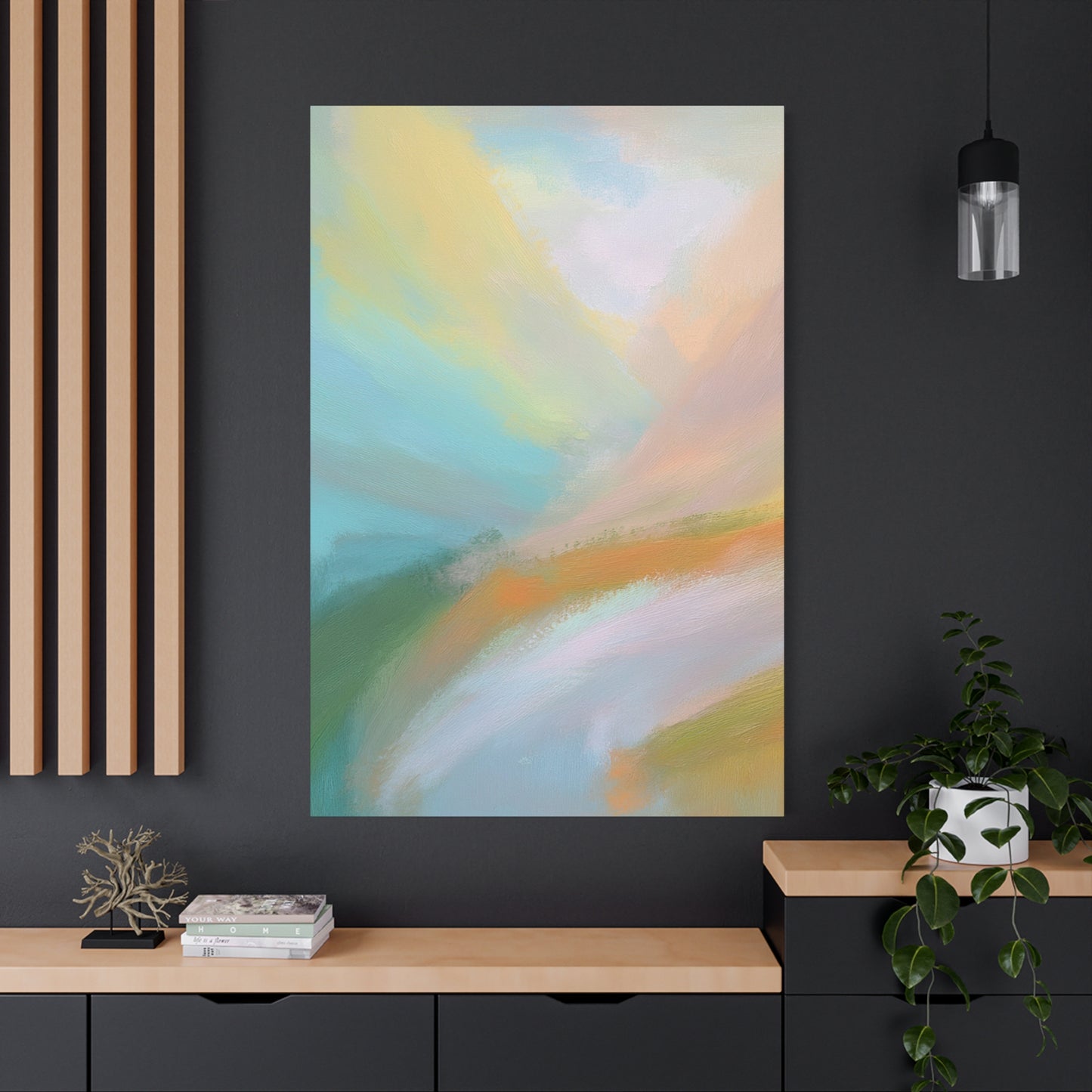 Abstract Pastel Painting Print Canvas 20x24,20x30,24x30 24x32,24x36,30x40 32x48,36x48,40x60 Pine-Wood Inner Frame ABS-94