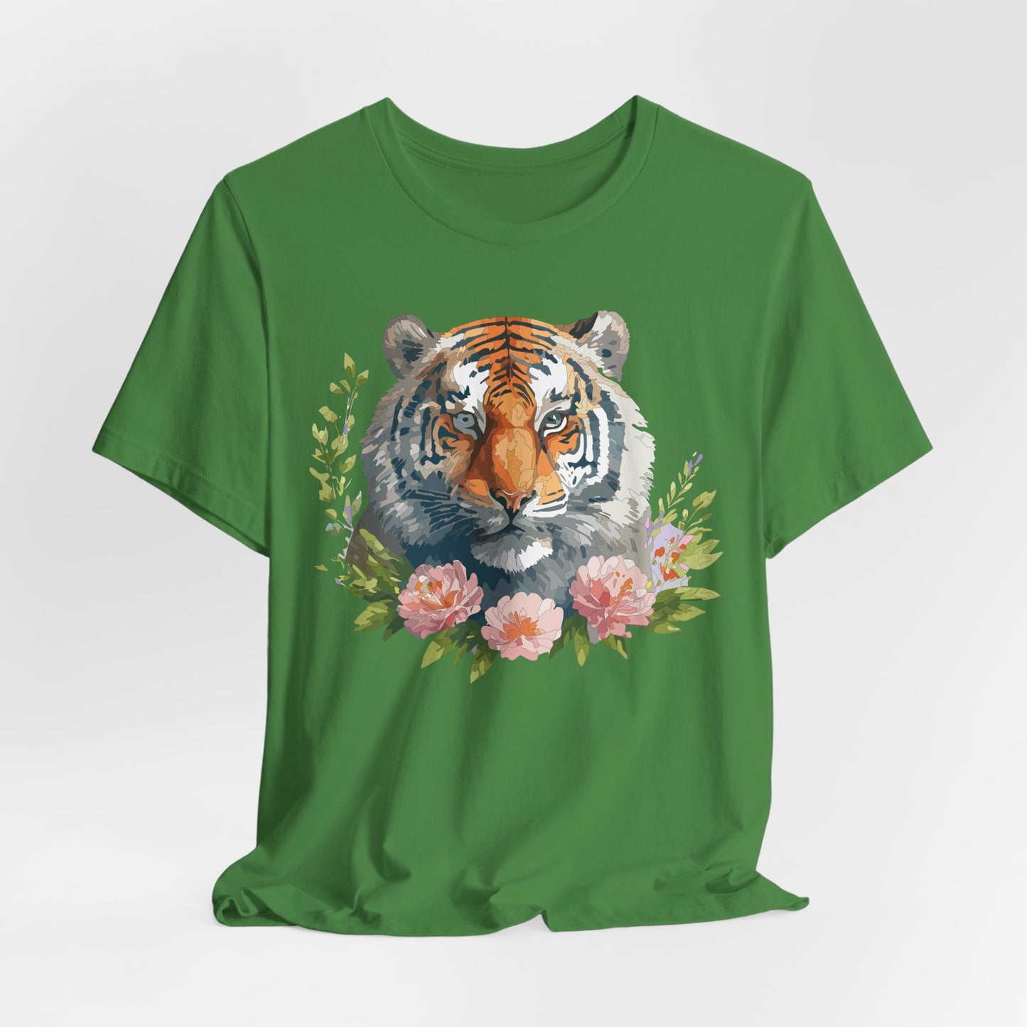 Floral Tiger Shirt, Animal Shirt, Tiger Tee, Unisex Tee, Floral T-shirt, T-Shirt with Animal