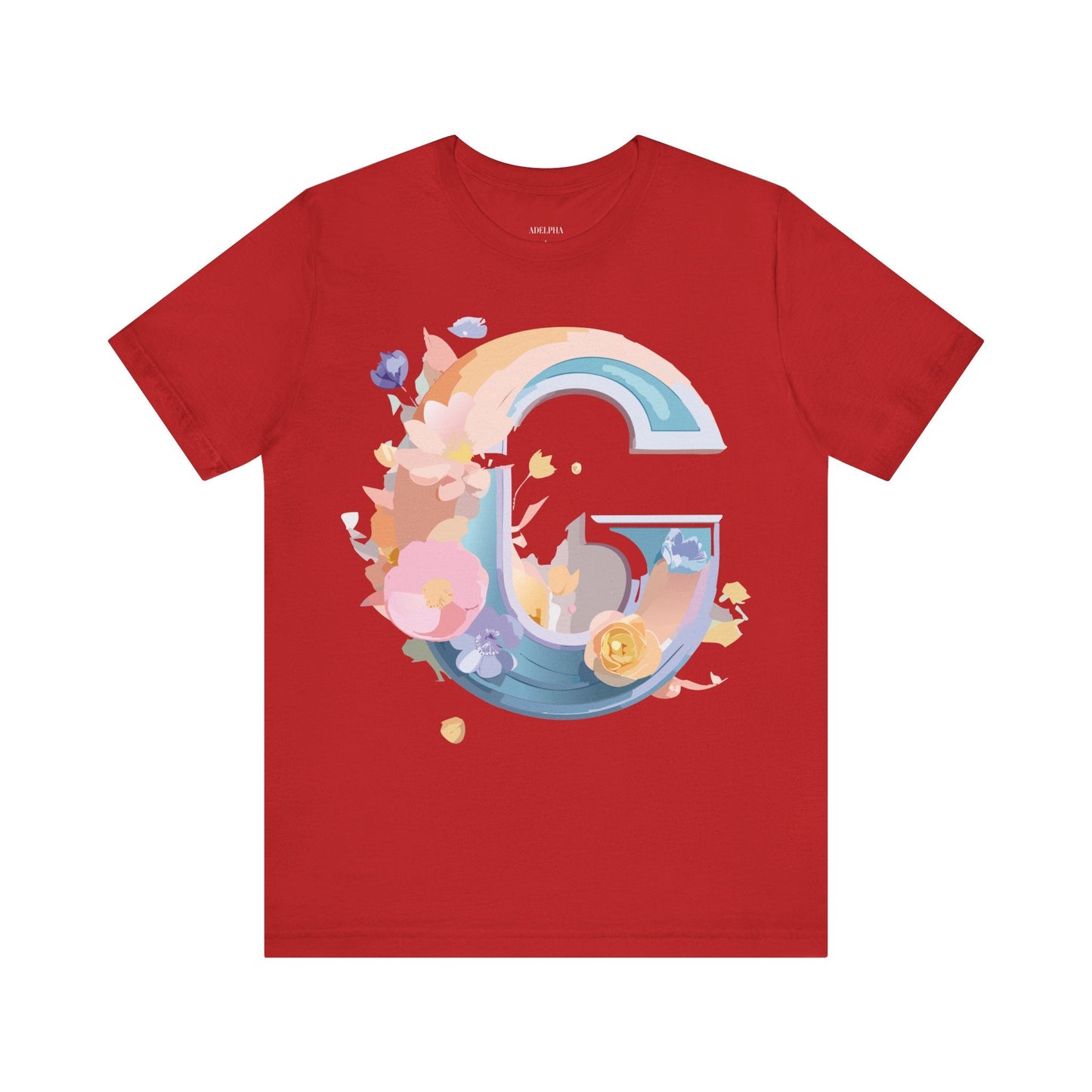 Letter G Shirt Graphic Tee Unisex Short Sleeve Vintage Inspired Artwork Adelpha Print