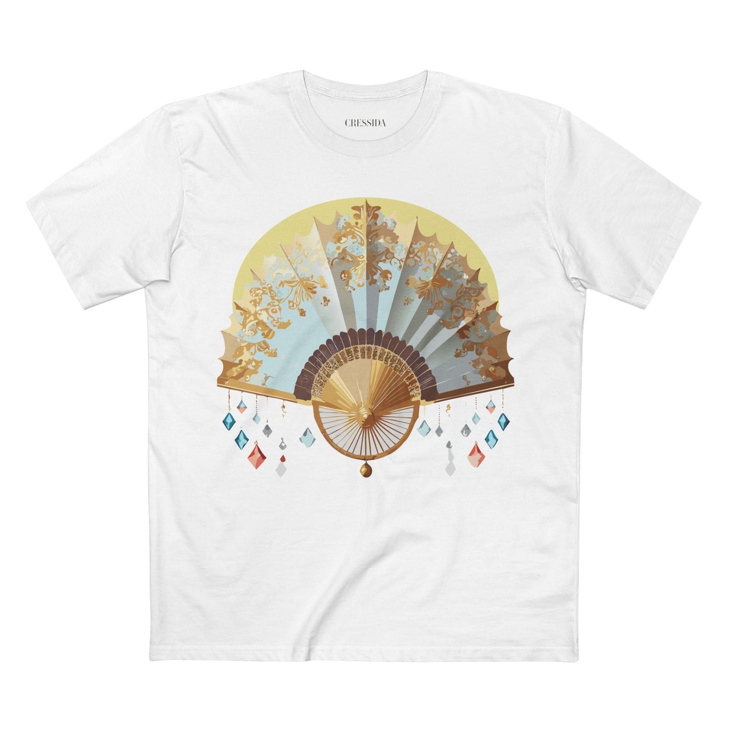 Antique Fan Graphic Design T-Shirt Unisex 100 Cotton Floral Carnival Artwork Tee 25