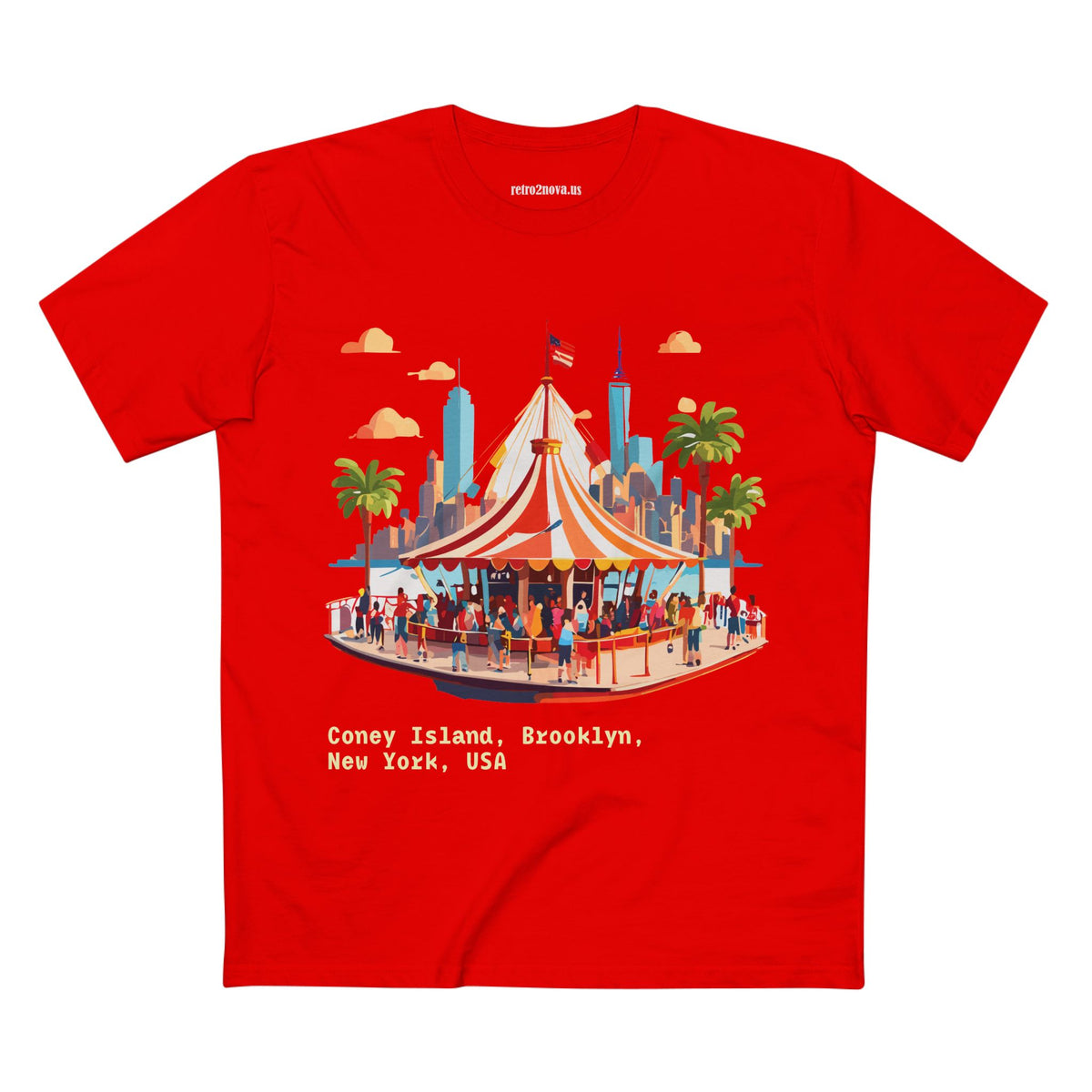 Coney Island Carousel T-Shirt | Brooklyn New York Illustration