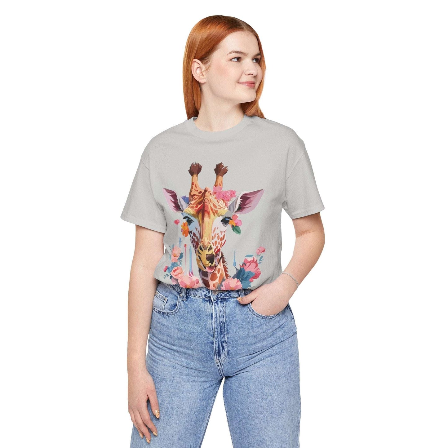 Giraffe Graphic Unisex 100 Cotton Vintage Animal Art T-Shirt 2