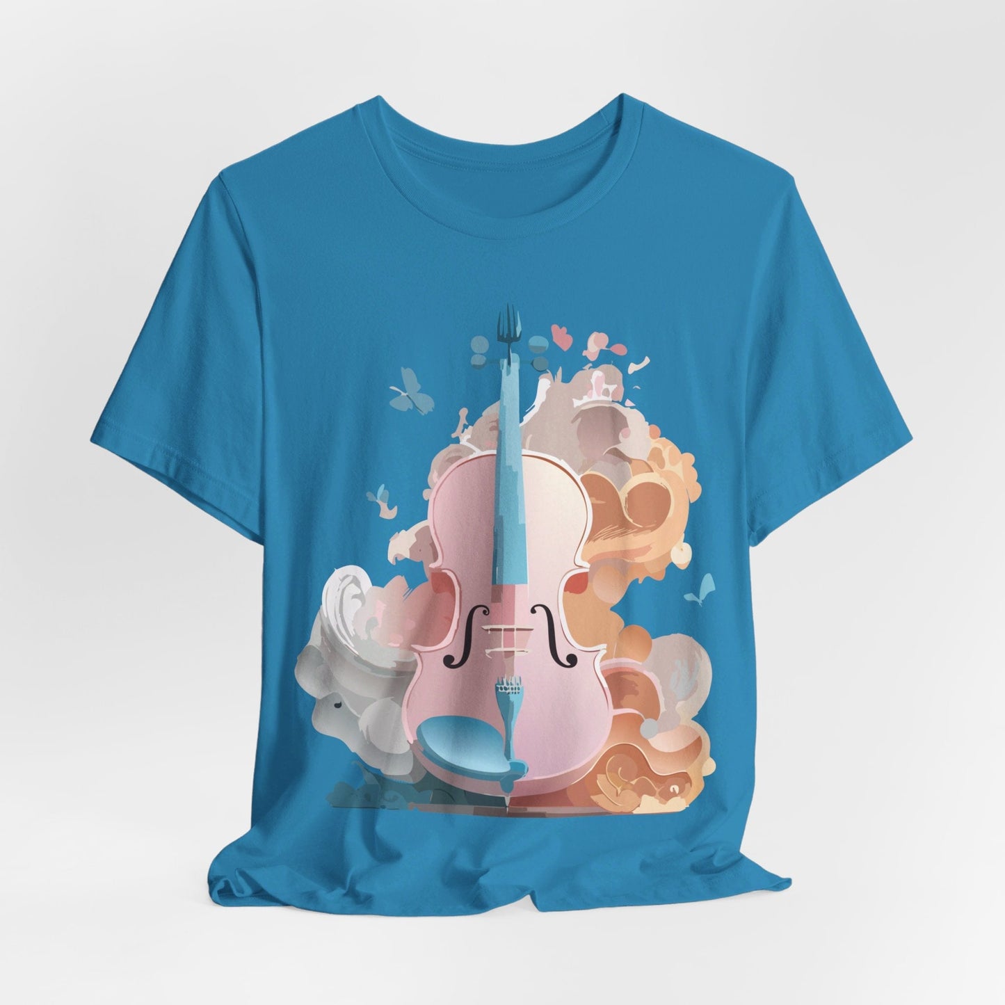 Music Graphic Unisex 100 Cotton Vintage Art with Musical Elements Tee 11