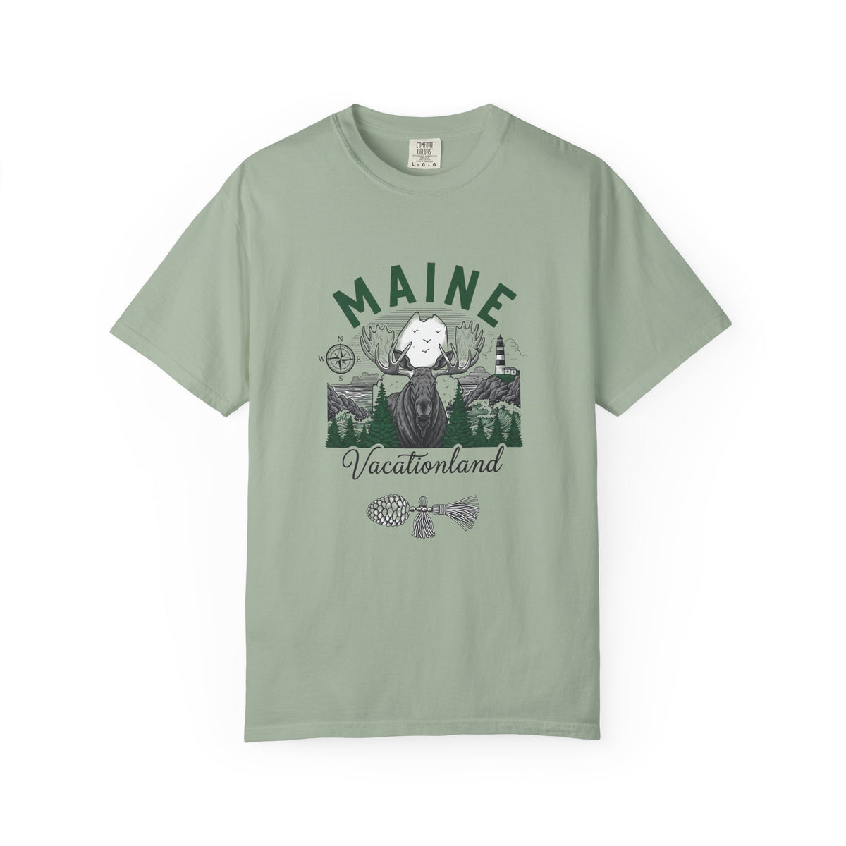 Maine State Travel Tourist Graphic Gift Tee Unisex 100 Cotton Comfort Colors T-Shirt