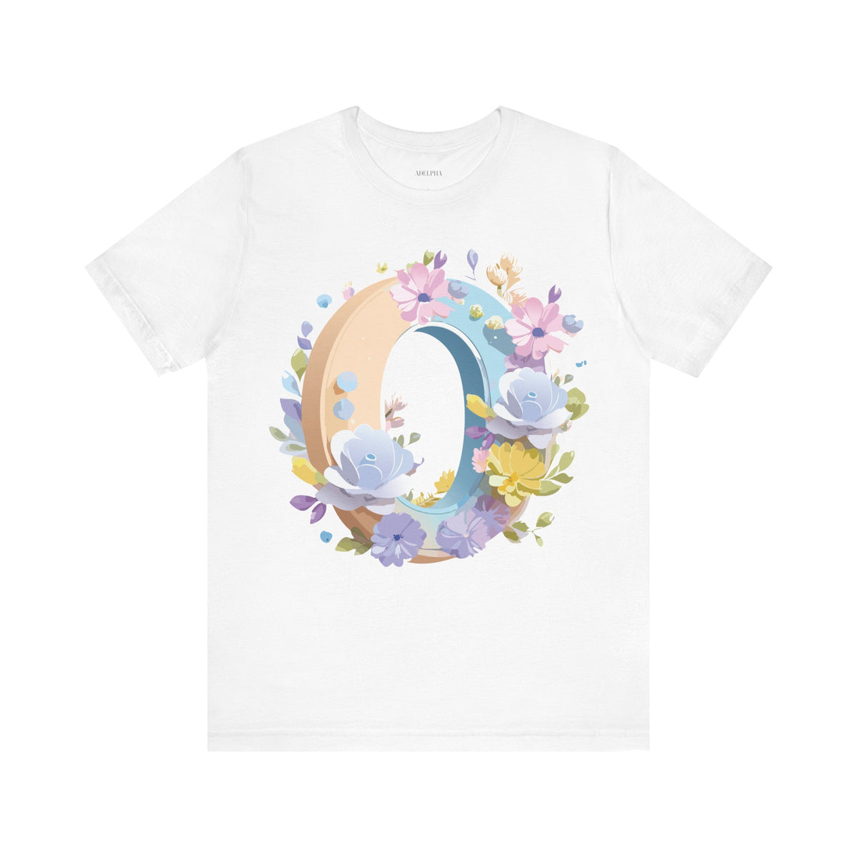 Letter O Graphic Unisex Cotton Bella+Canvas Tee with Art Letter Design