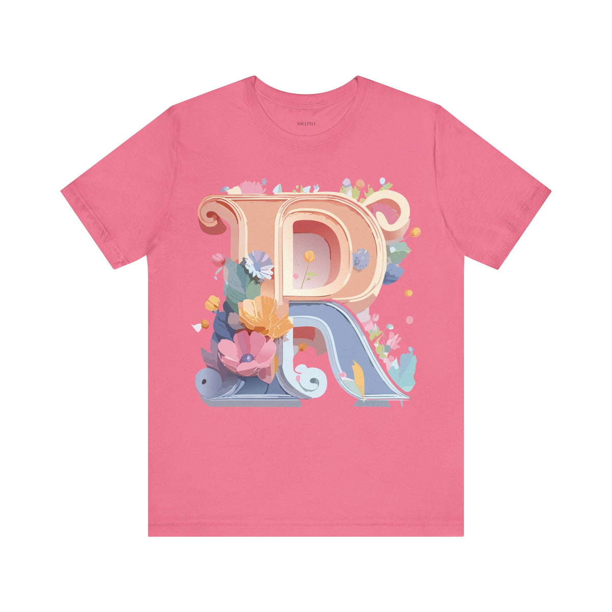 Letter R Graphic Unisex Cotton Bella+Canvas Tee with Art Letter Design