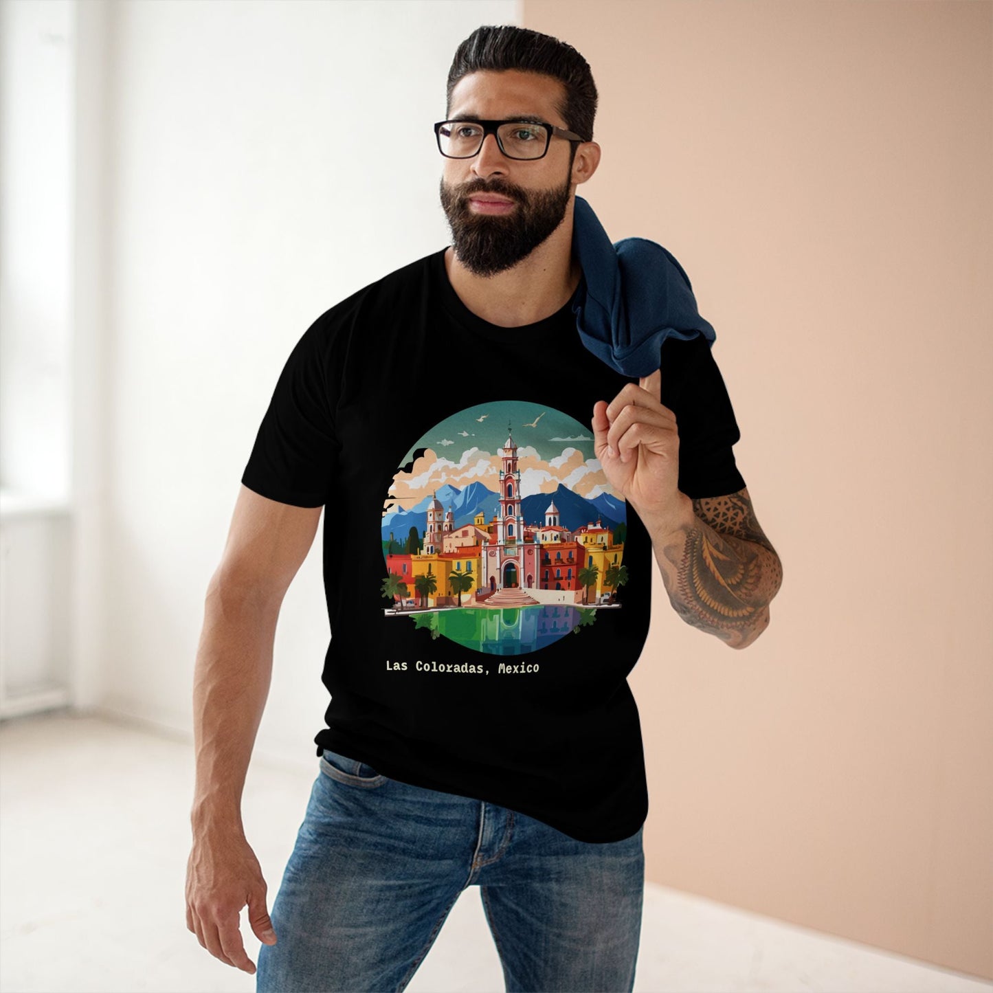 Travel Shirt for Mexico Tourists Unisex Premium Cotton Art Tee by Retro2Nova Original Art Design