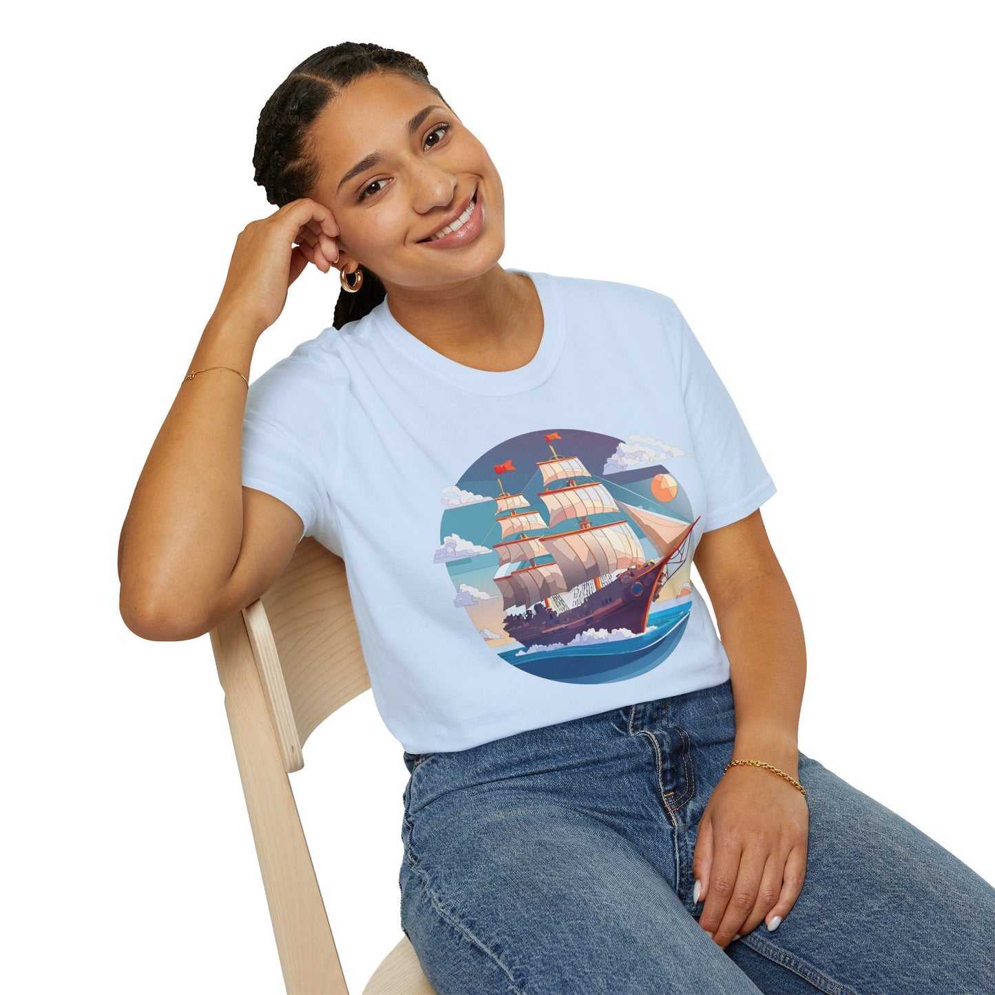 Nautical Ship T Shirts Frigate T Shirts Vessel Tee Shirt Unisex Softstyle T Shirt