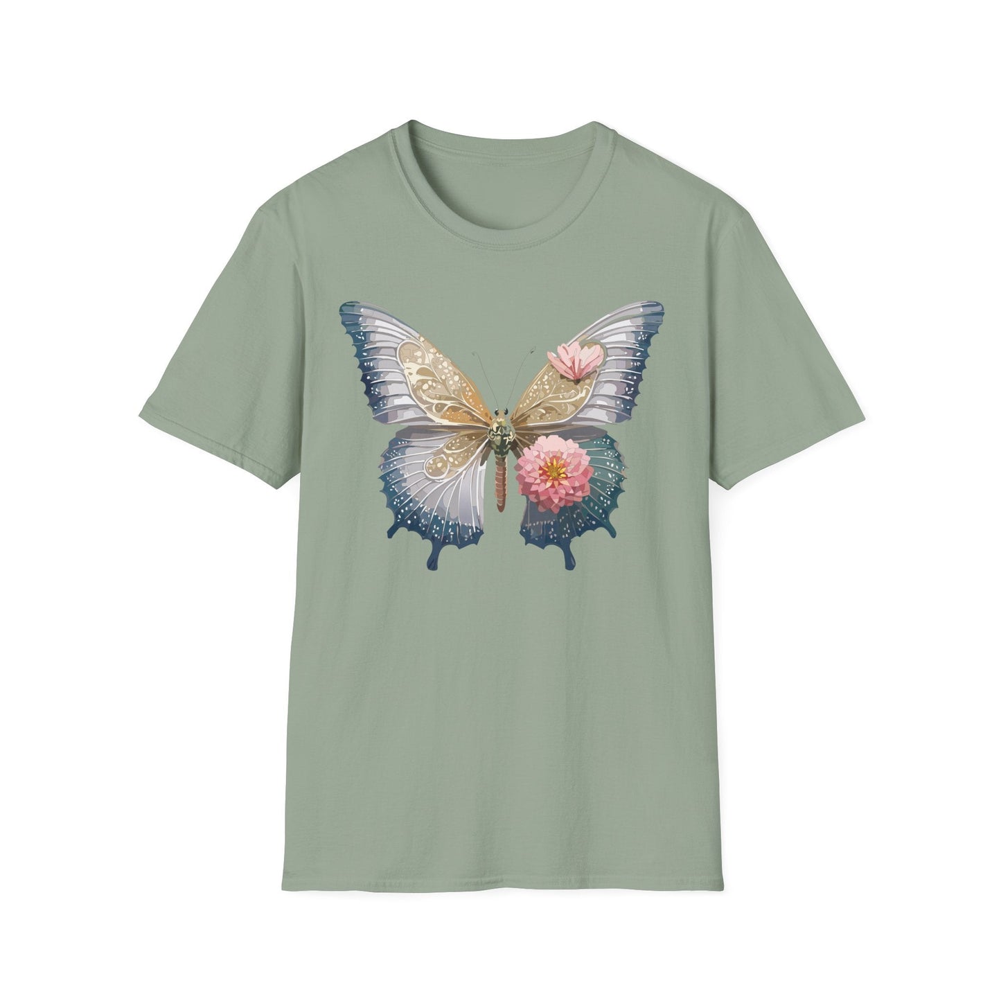 Unisex Monarch Butterfly T Shirt Softstyle Gildan 64000 100 Percent Ring Spun Cotton Tee