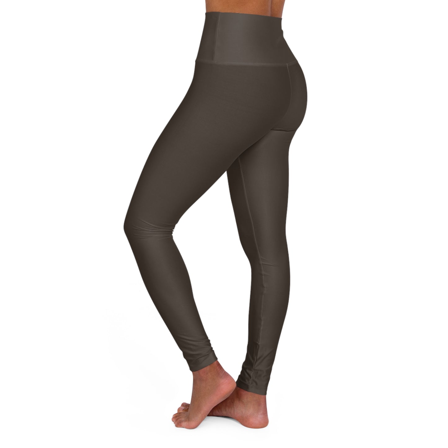 High-Waist Taupe Yoga Leggings Dark Olive Women's Seamless Poly-Span Athletic Performance Tights