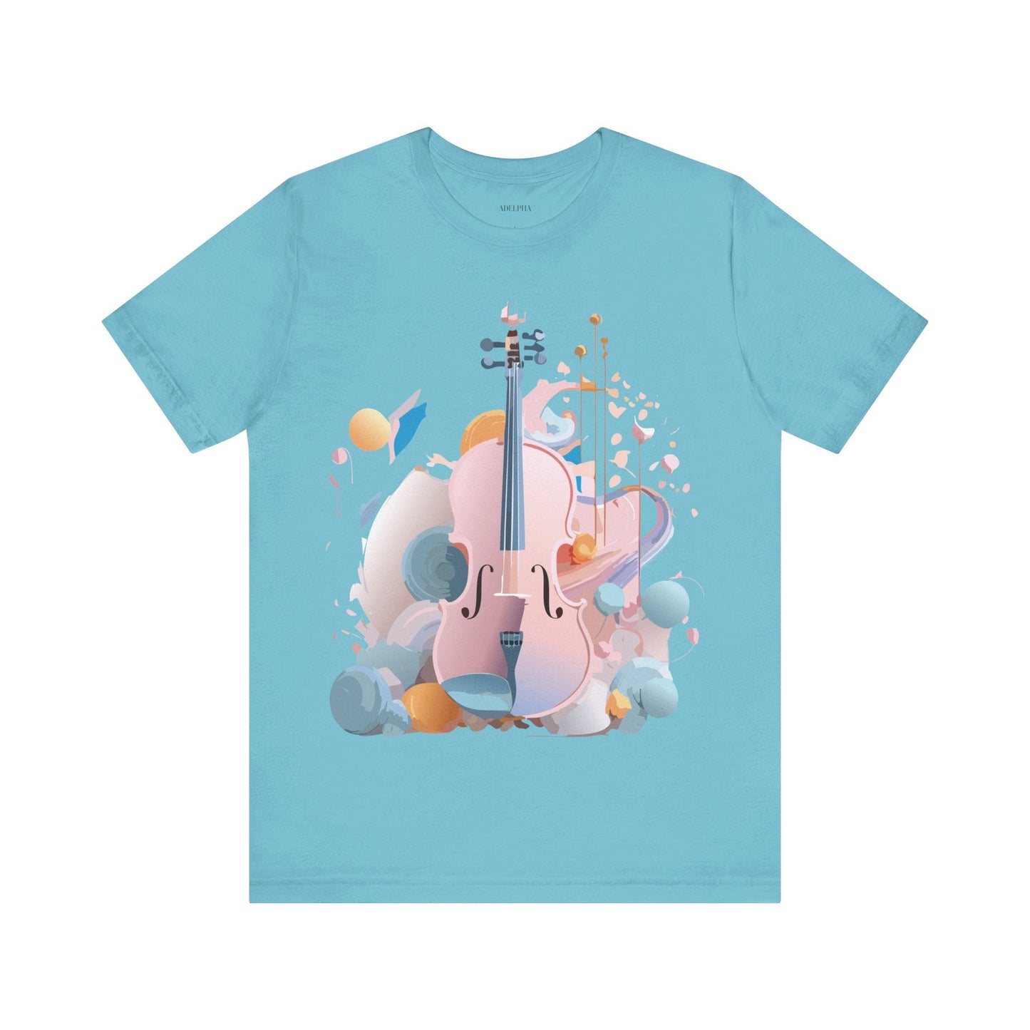 Music Graphic Unisex 100 Cotton Vintage Art with Musical Elements Tee 16
