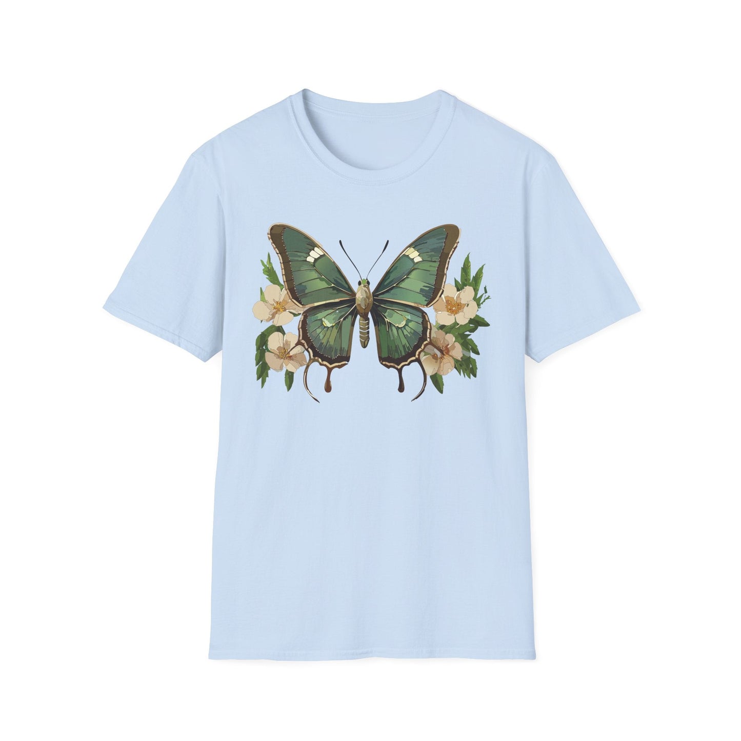 Butterfly Shirt Monarch Style Unisex T Shirt Gildan Softstyle 64000 100 Percent Ring Spun Cotton