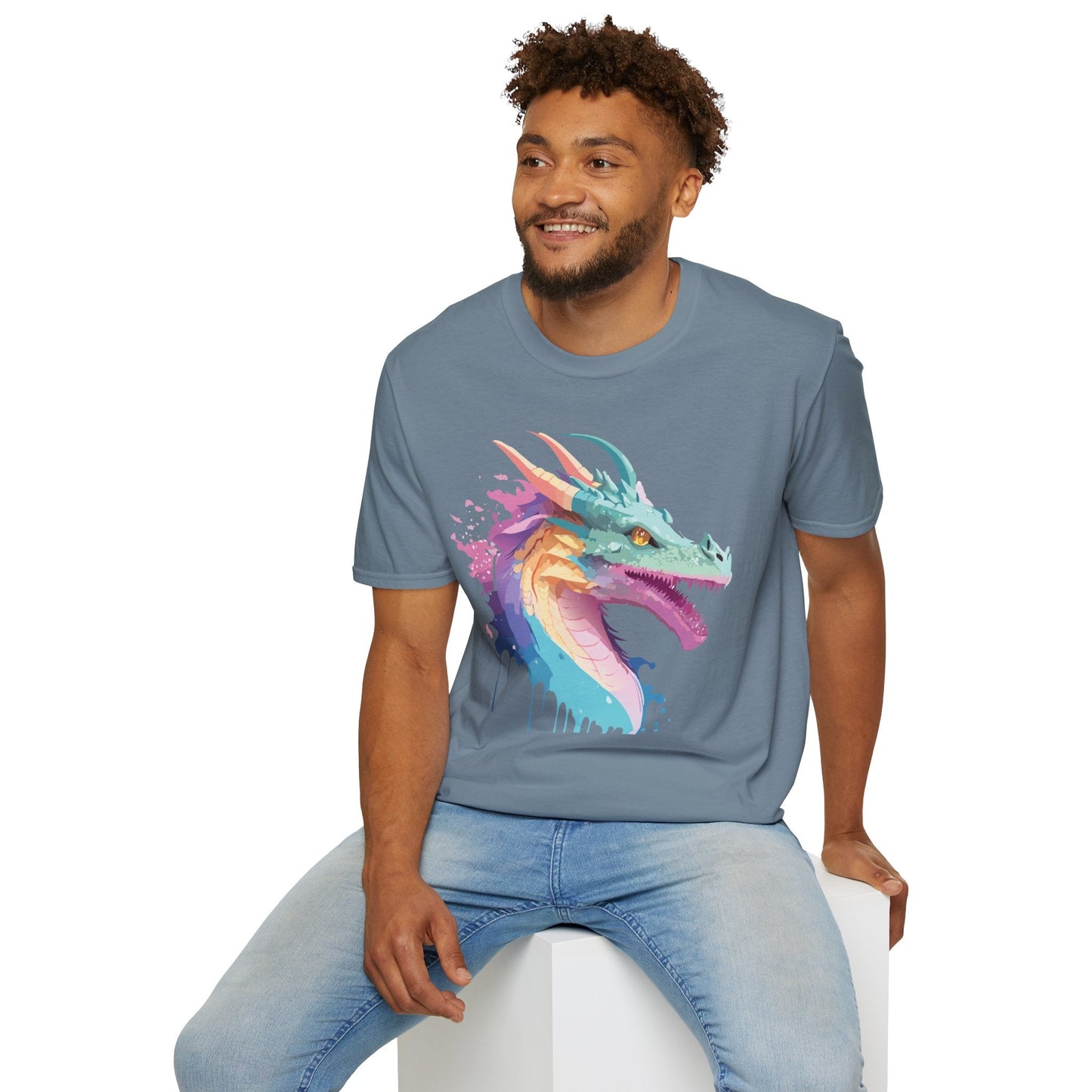 Dragon Graphic Tee Unisex Short Sleeve Dragon Shirt With Animal Design Gildan SoftStyle 64000