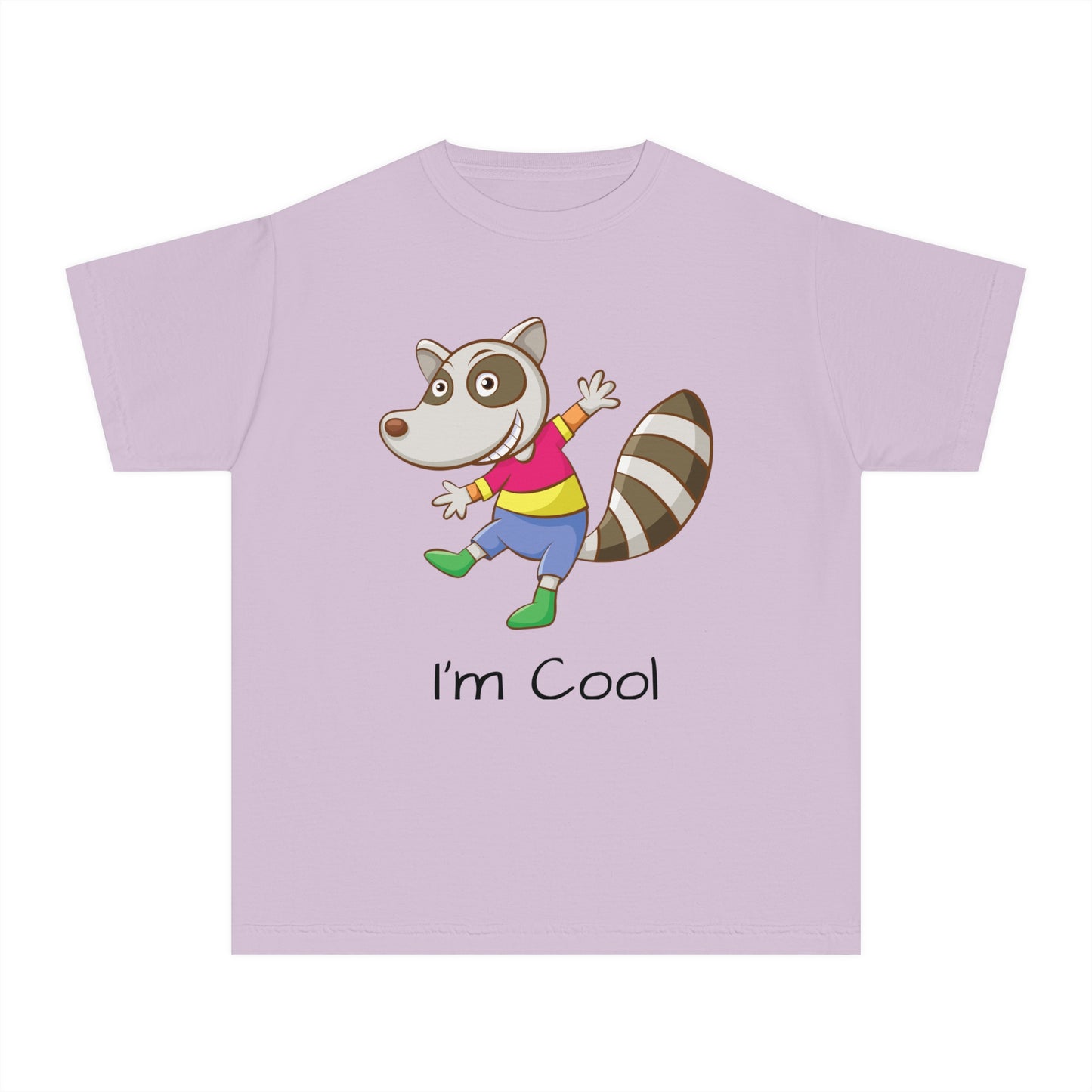 Youth Tee Shirt with Cool Raccoon