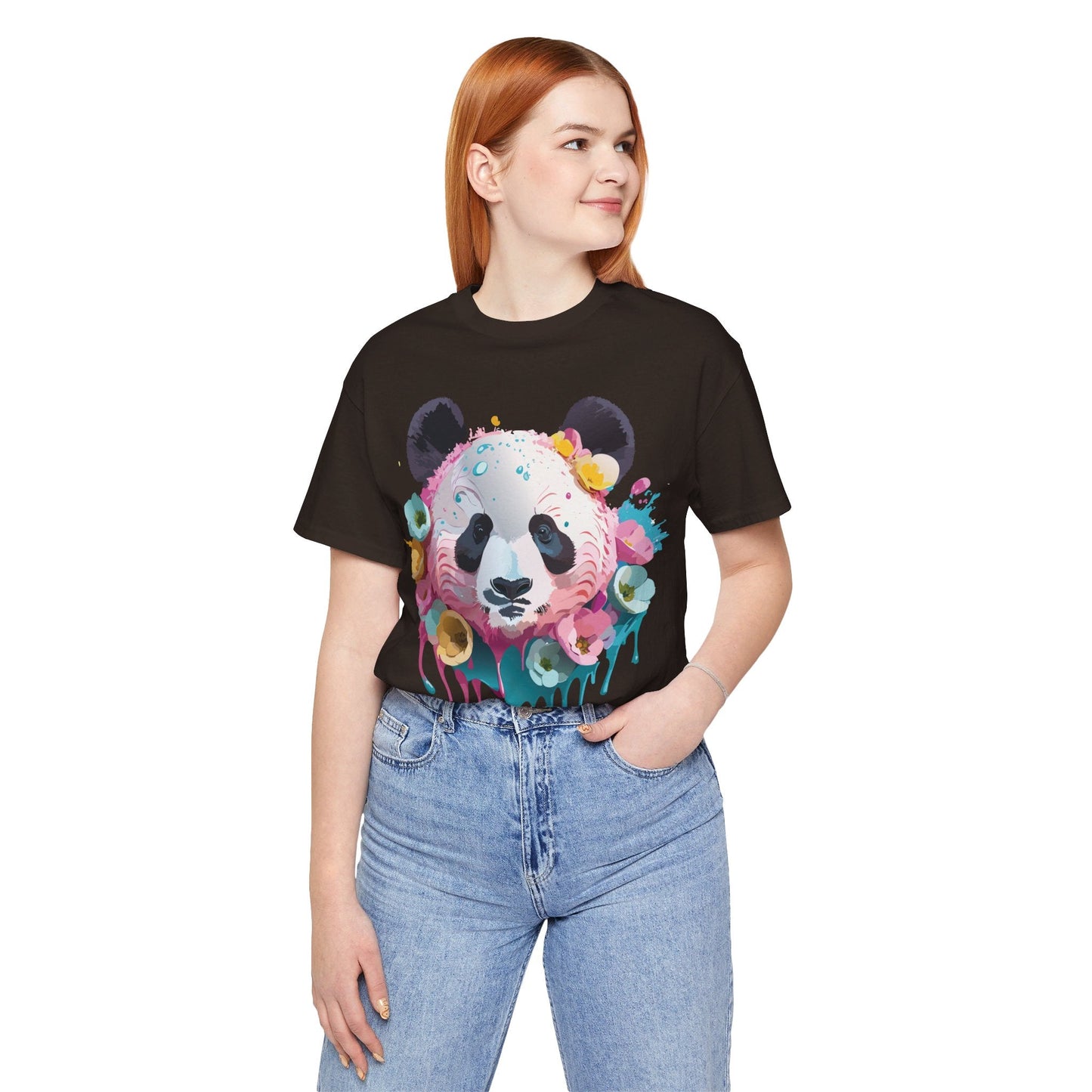 Panda Graphic Unisex 100 Cotton Vintage Art with Animal T-Shirt 5
