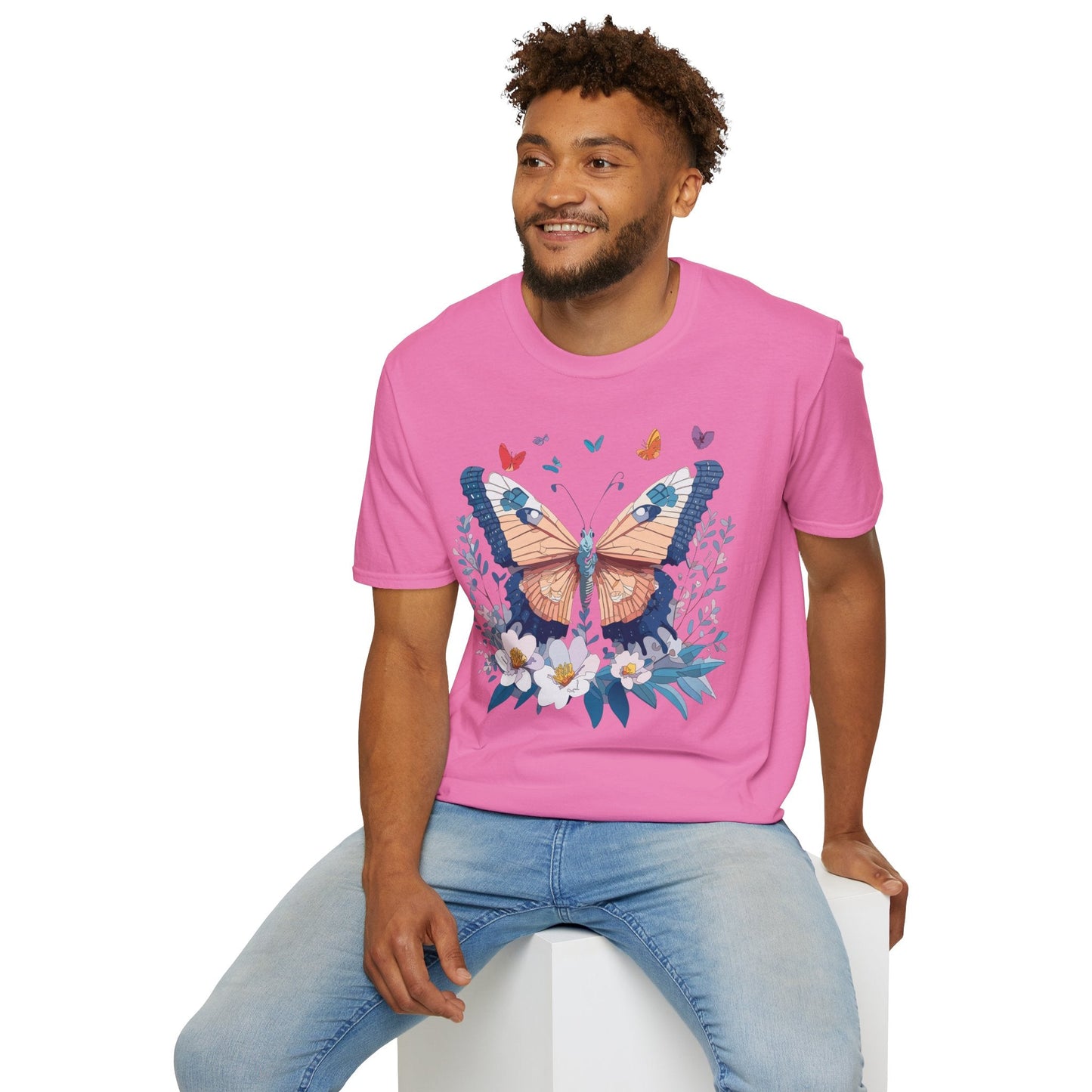 Unisex Butterfly Shirt Monarch Design Gildan Softstyle 64000 Short Sleeve Tee For Men And Women