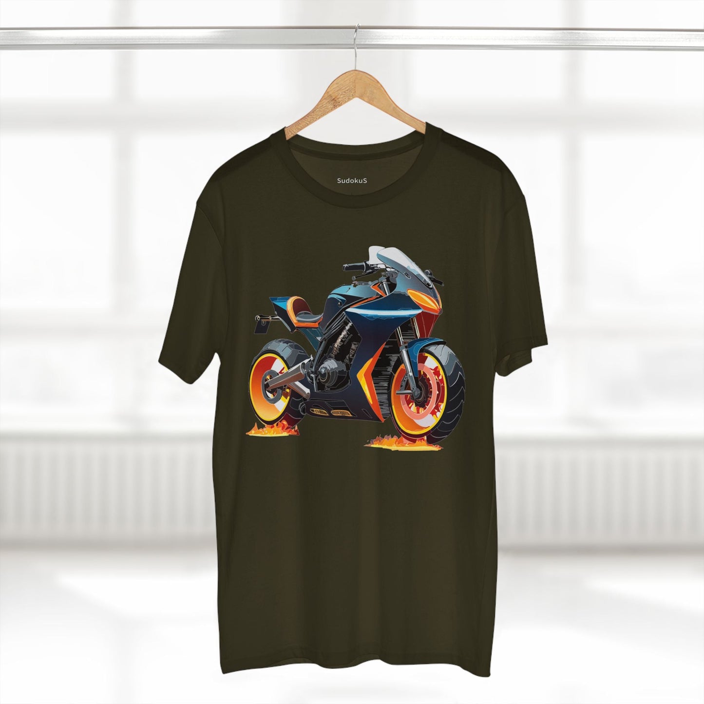 Moto Bike Graphic Unisex 100 Cotton Staple Tee 25