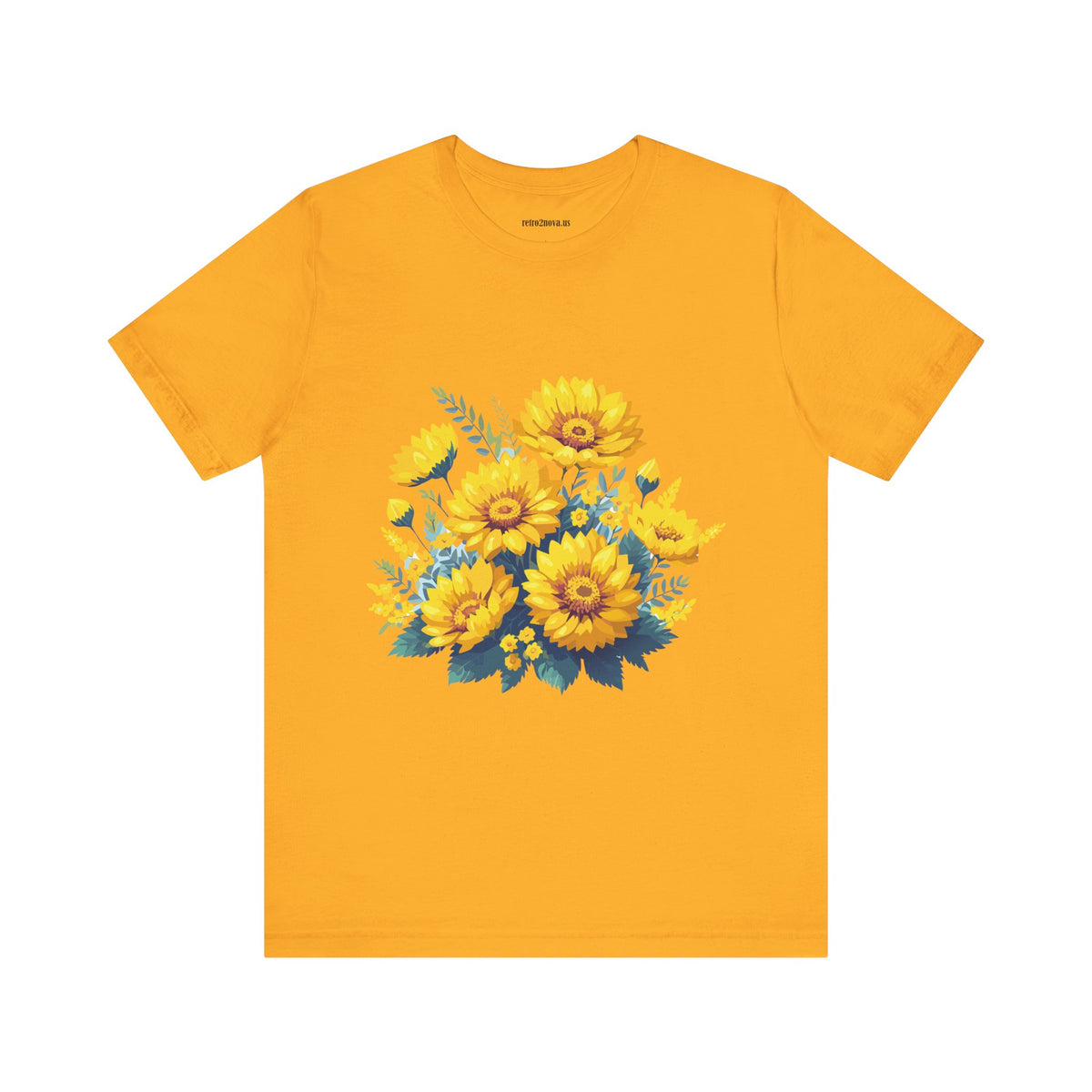 Floral Graphic Unisex Cotton Bella+Canvas Tee with Flowers Design ab16