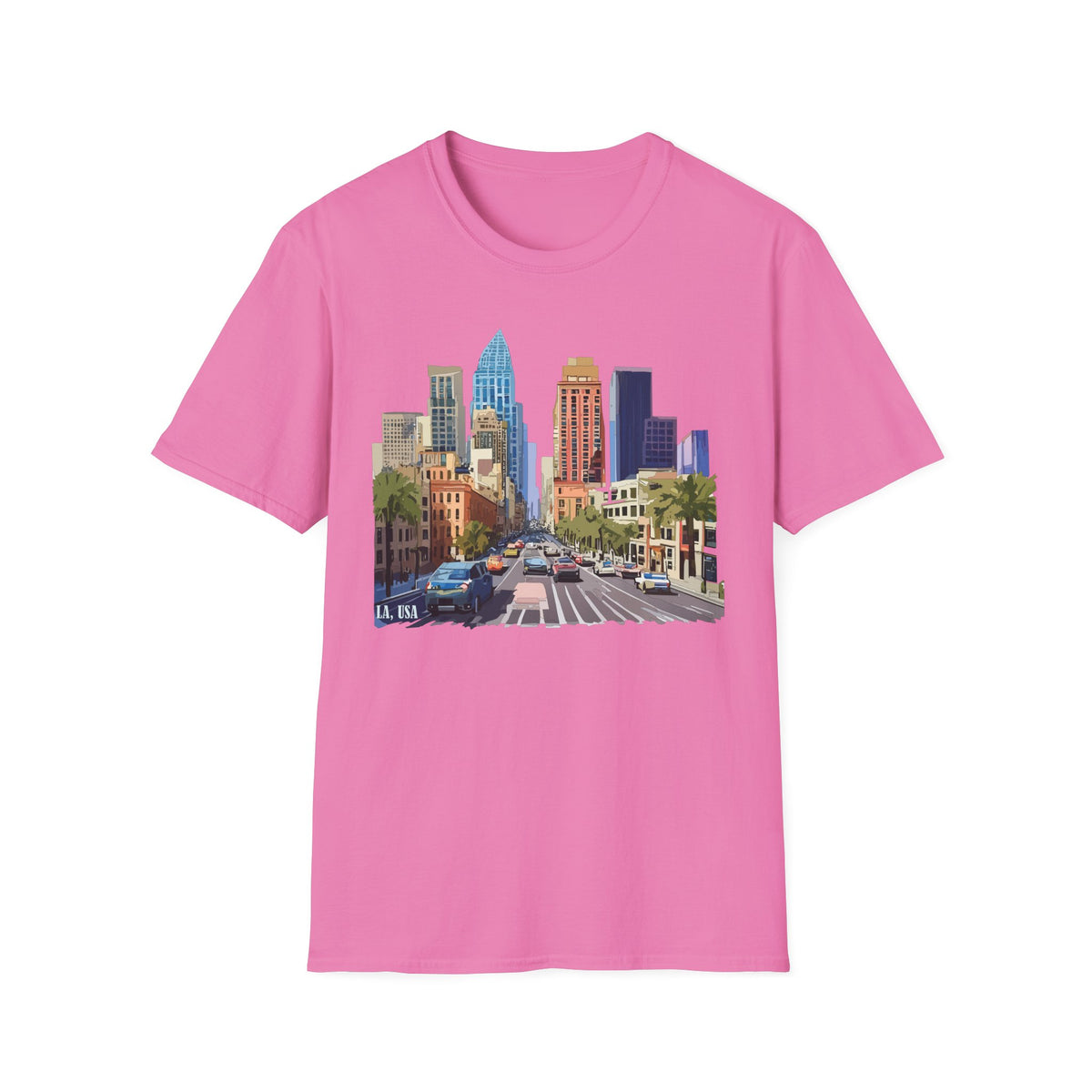 Los Angeles City Skyline T-Shirt | Urban Downtown Street Scene