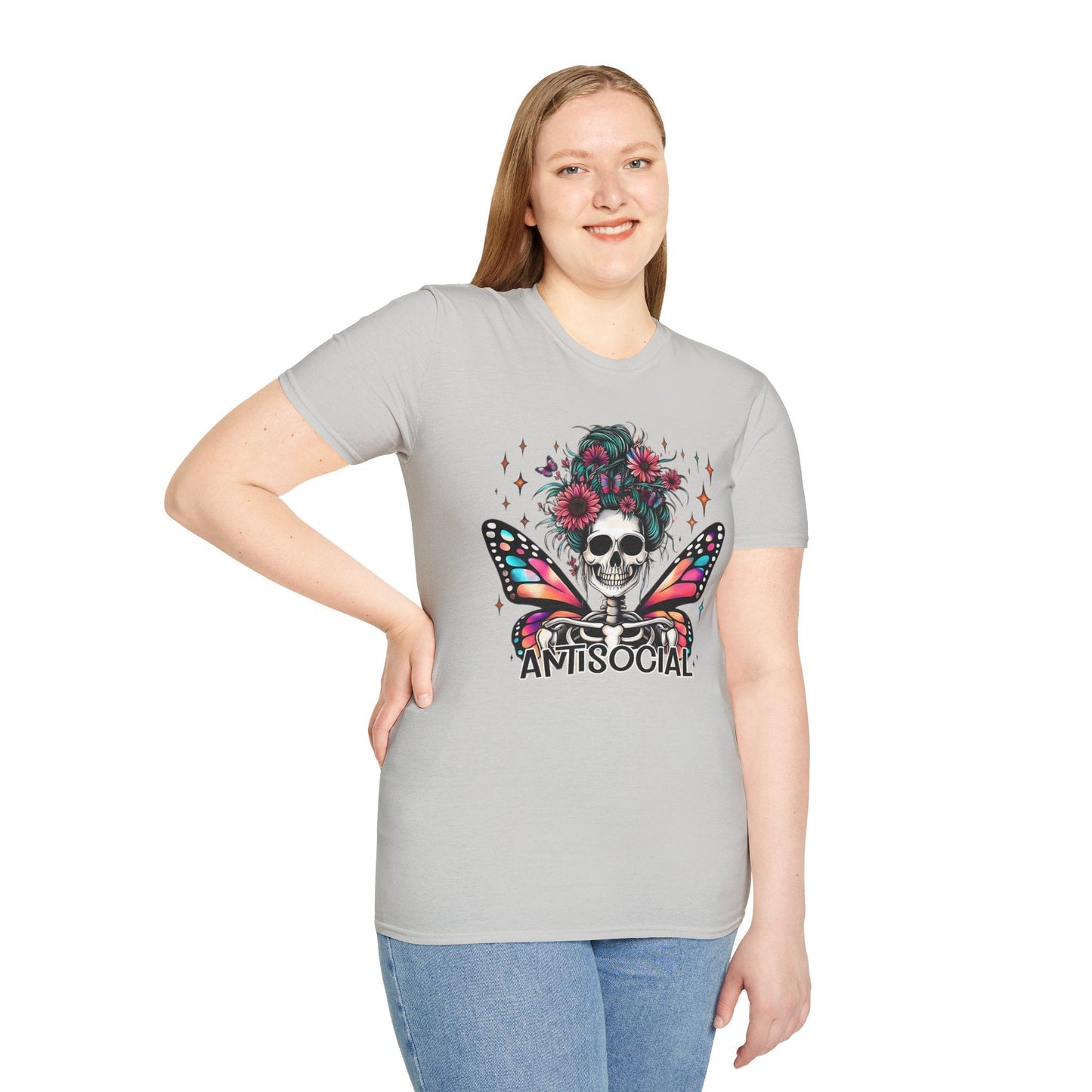 Unisex Skull Graphic Tee Shirt Short Sleeve Skeleton Gildan Softstyle 64000 100 Ring Spun Cotton