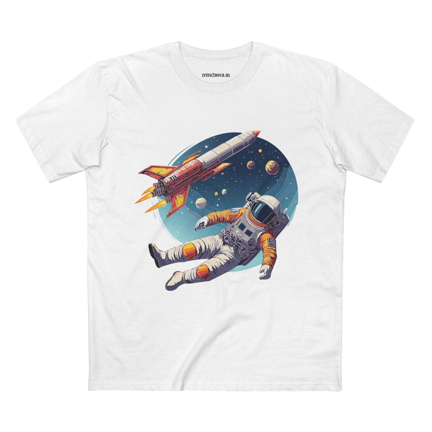 Cosmos Astronaut Shirt Unisex Premium Cotton Tee Original Art Design Retro2Nova Collection