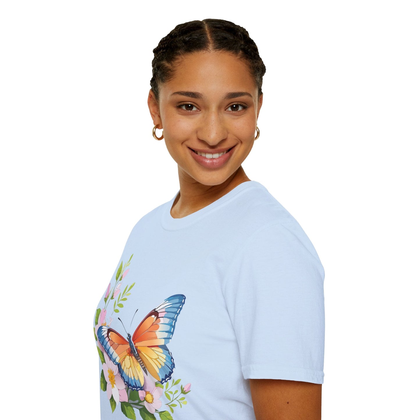 Butterfly T Shirt Unisex Monarch Design Gildan Softstyle 64000 Ring Spun Cotton Tee