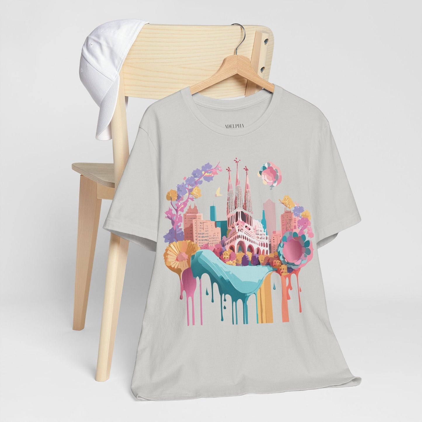 Unisex Graphic Tee Barcelona Design By Adelpha Vintage Artwork Unisex Jersey Short Sleeve Shirt