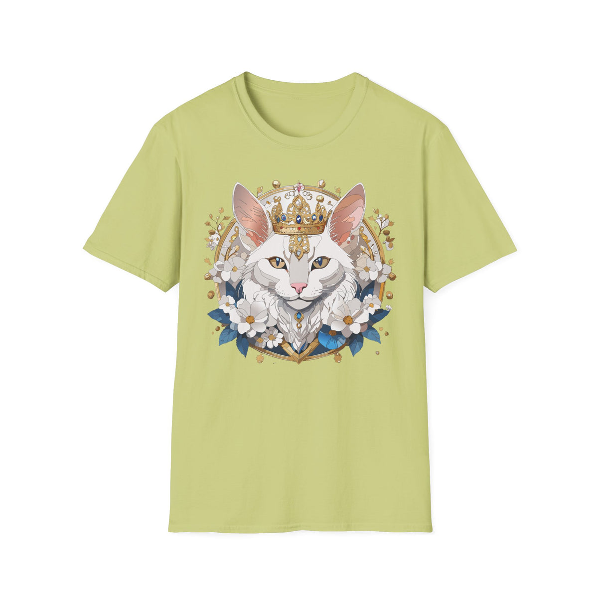 Regal Cat Crown T-Shirt | Crowned Kitty Illustration Tee